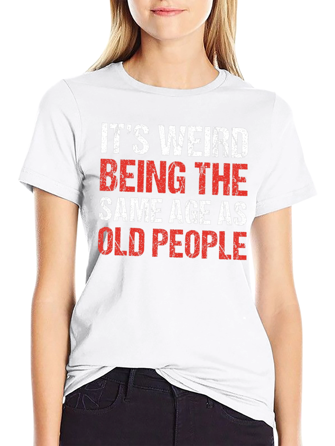 Funny Old People Black Cotton Blend T-Shirt