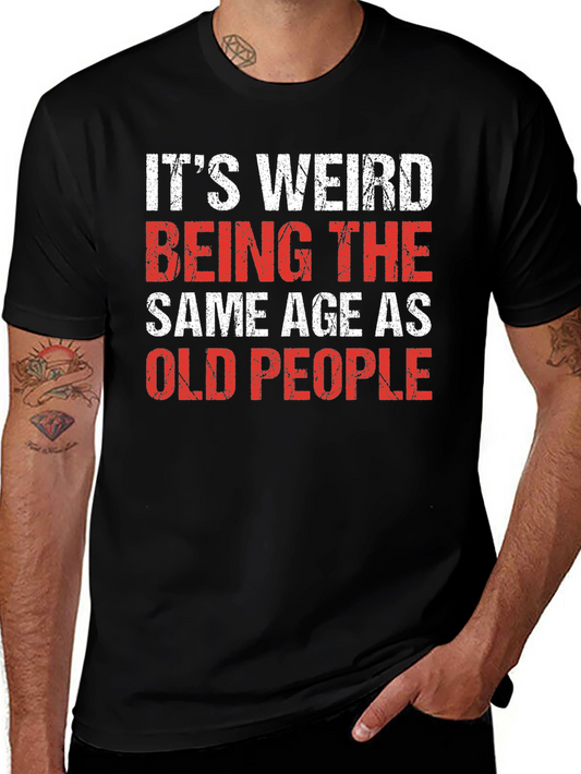Funny Old People Black Cotton Blend T-Shirt