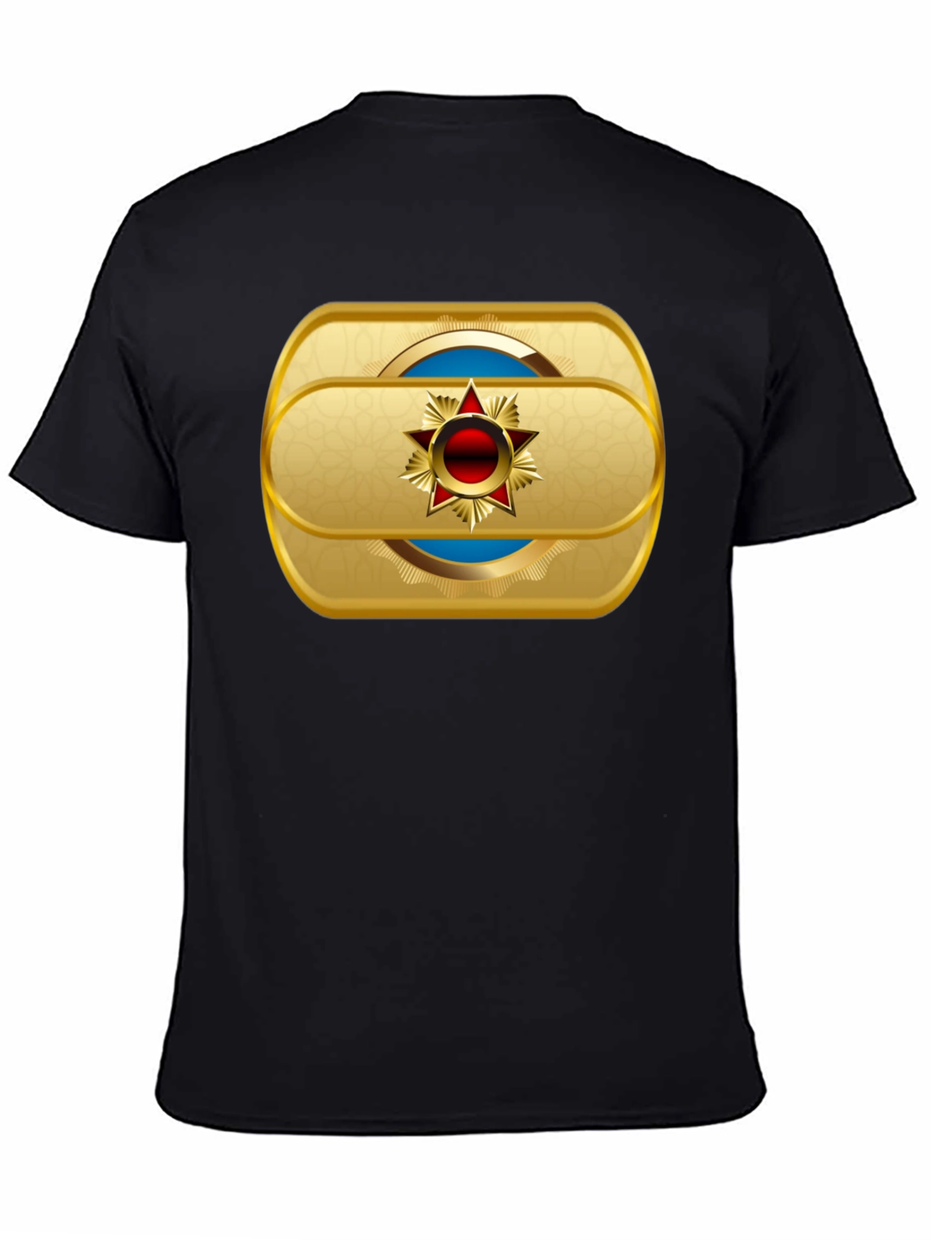 Gold Star Emblem Black T-Shirt