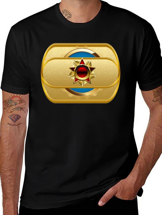 Gold Star Emblem Black T-Shirt