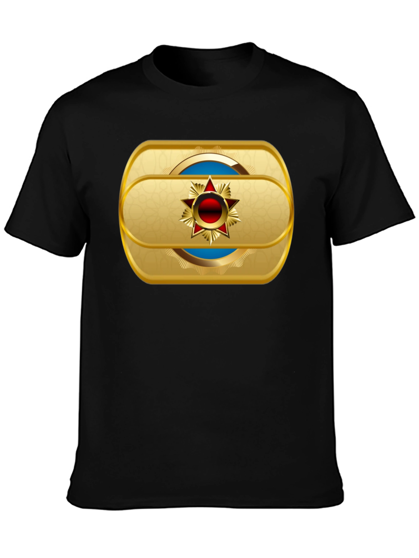 Gold Star Emblem Black T-Shirt
