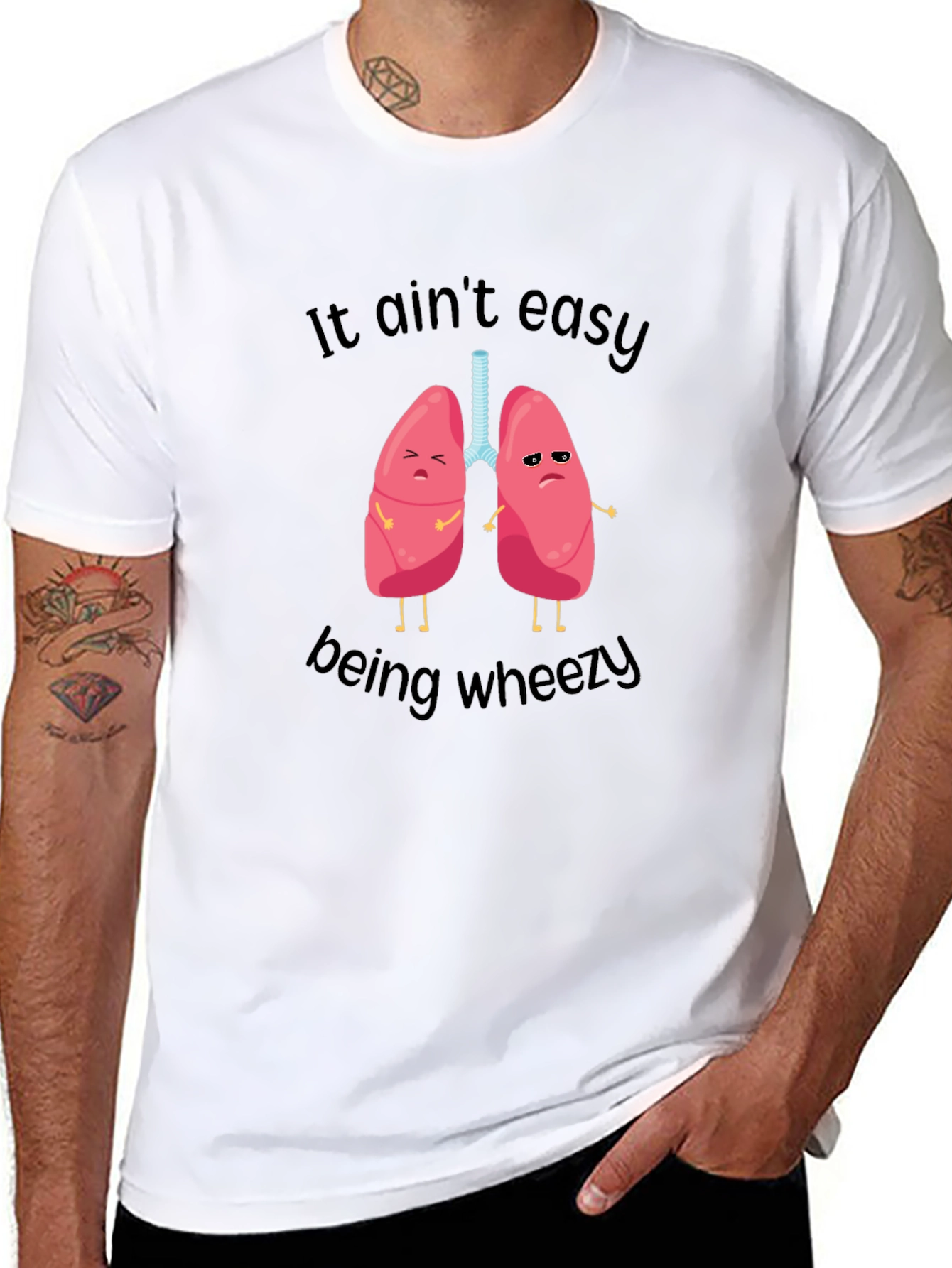 Funny Lungs T-Shirt - It Aint Easy Being Wheezy