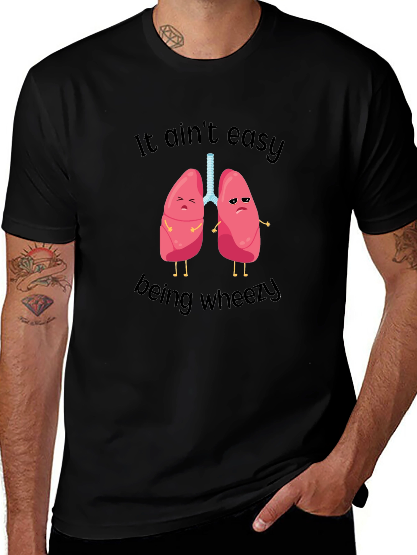 Funny Lungs T-Shirt - It Aint Easy Being Wheezy