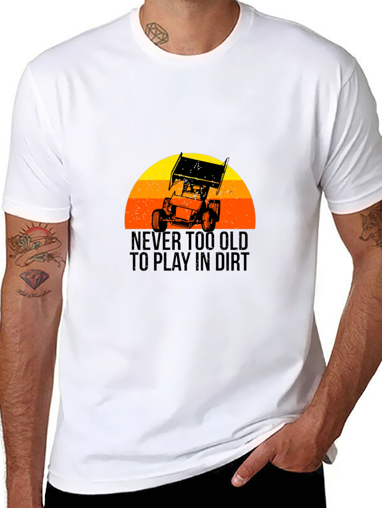 Never Too Old to Play in Dirt Black T-Shirt