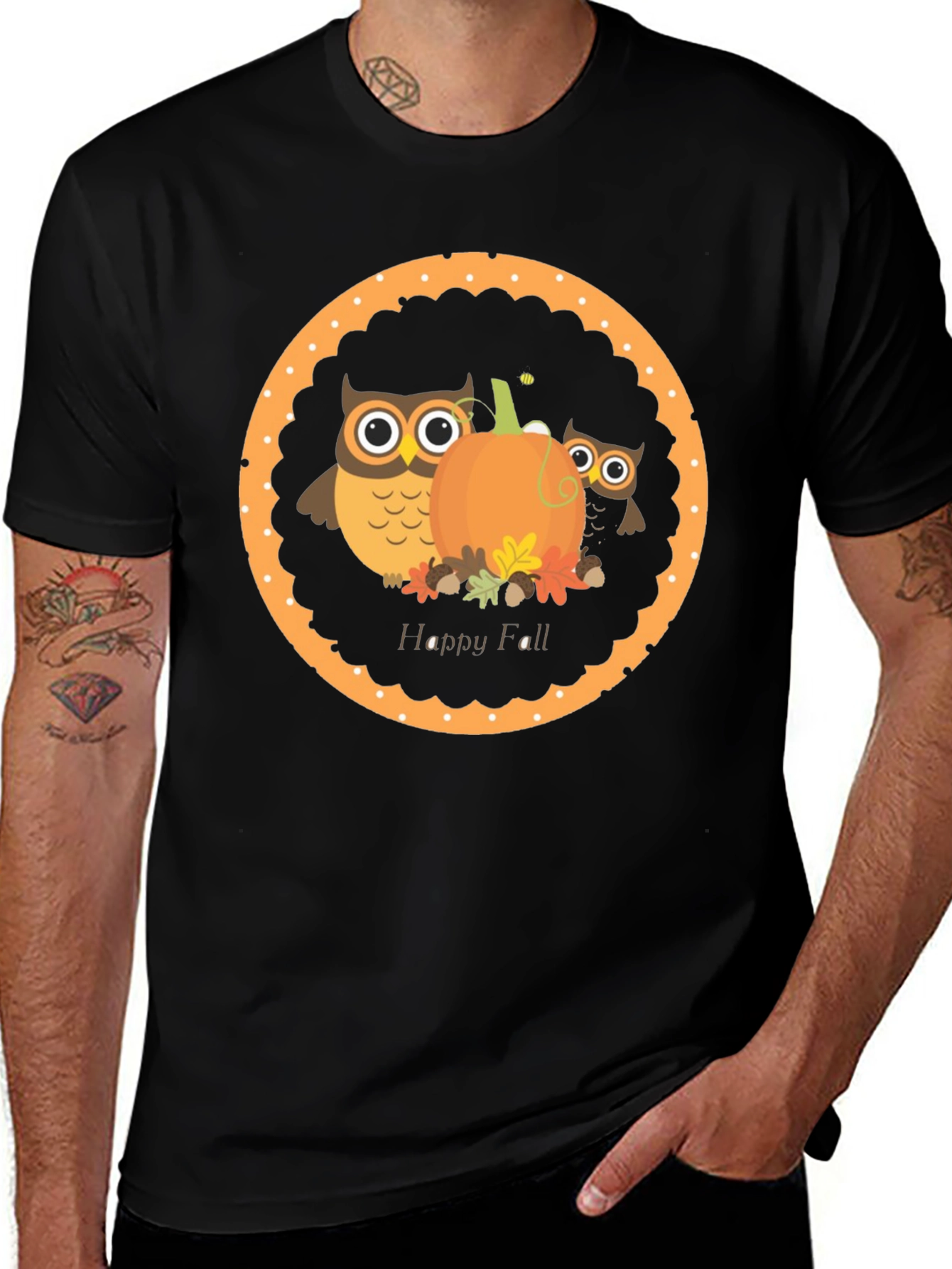 Happy Fall Owl & Pumpkin T-Shirt