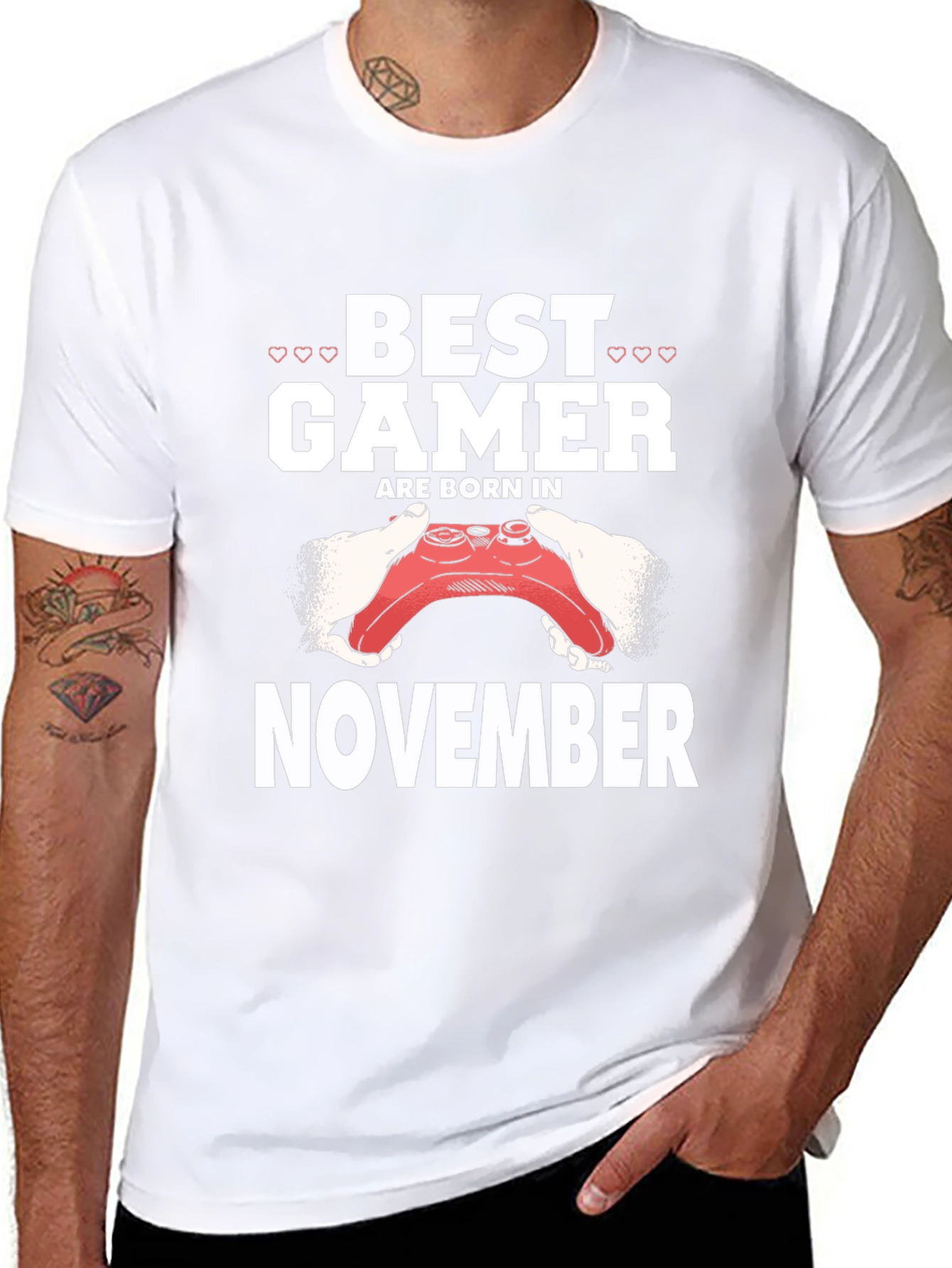 Best Gamer Born in November Black T-Shirt