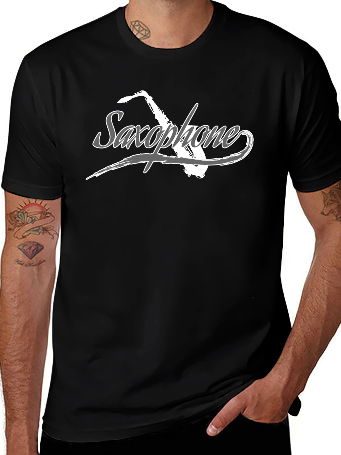 Saxophone Graphic T-Shirt - Cool Music Lover Tee