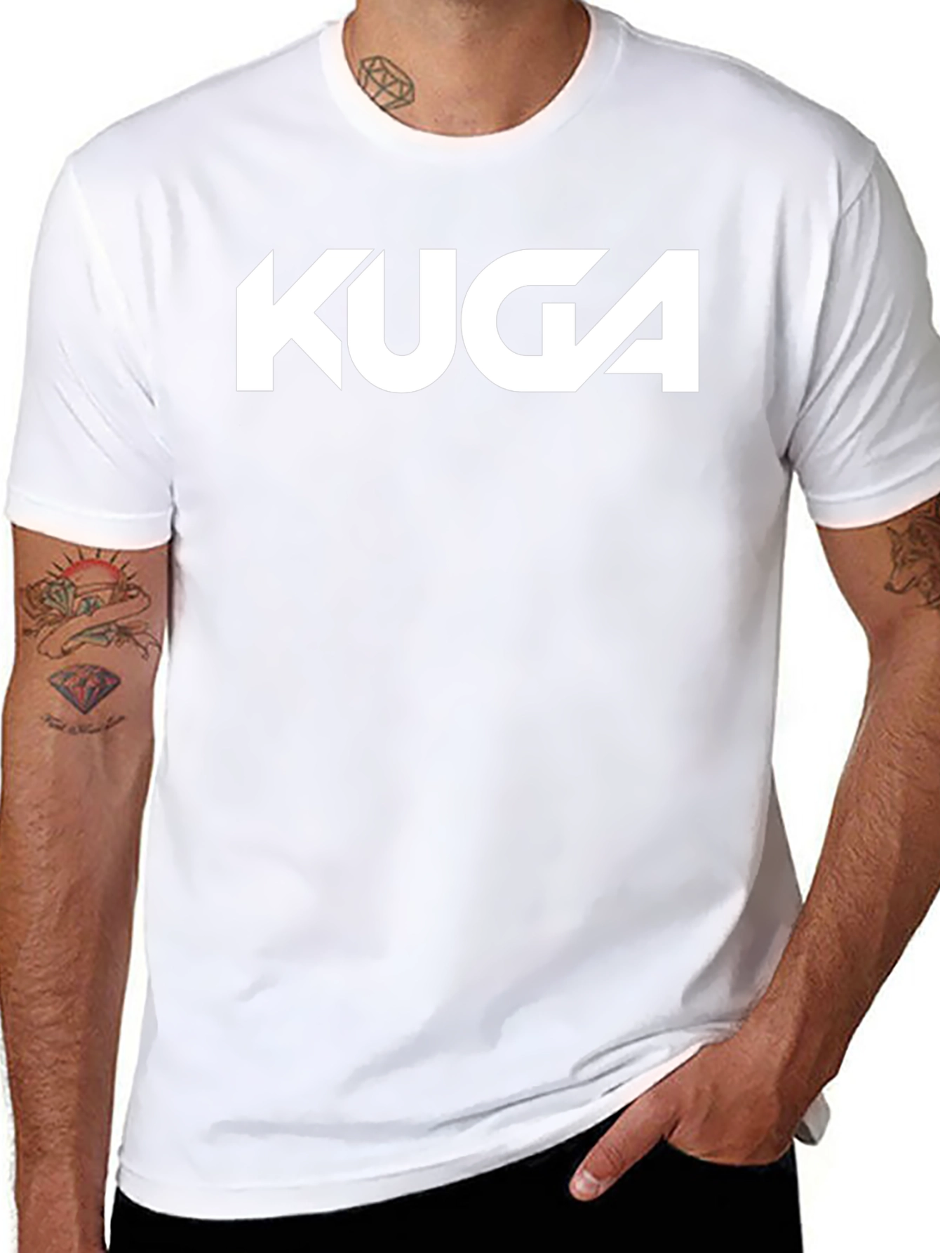 Kuga Graphic Tee - Black Cotton Blend T-Shirt