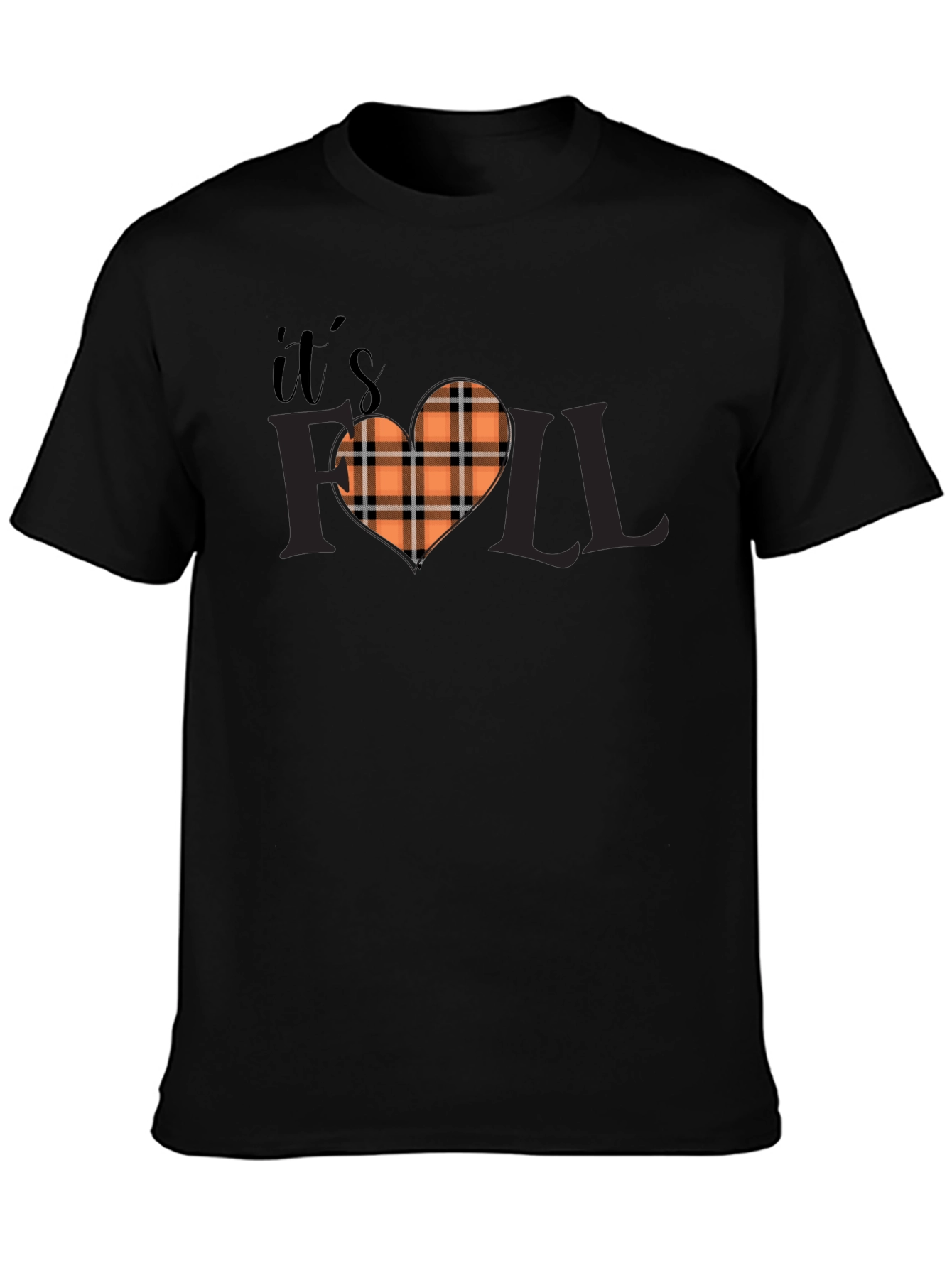 Its Fall Yall Plaid Heart Graphic Tee