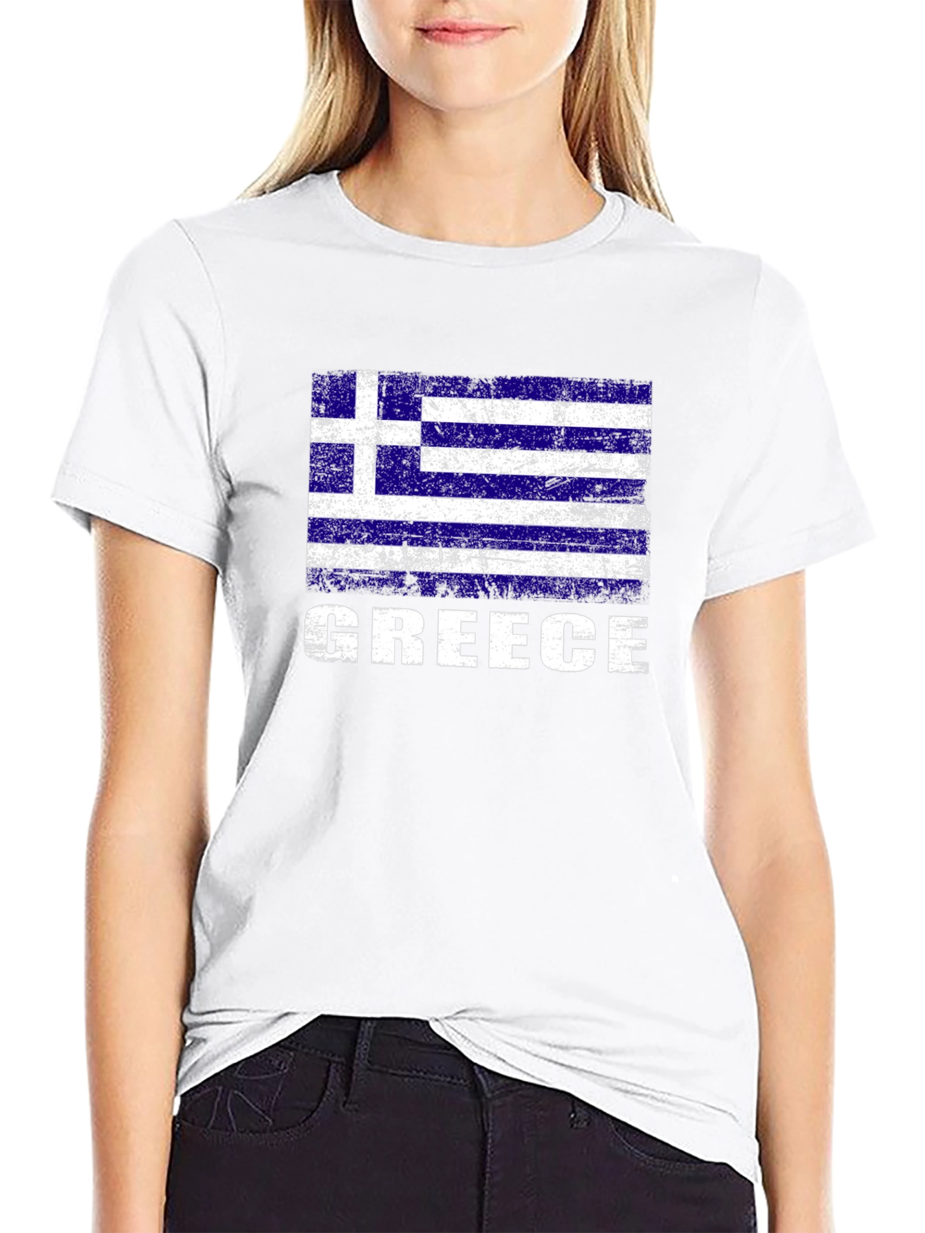 Greece Flag T-Shirt - Distressed Graphic Tee