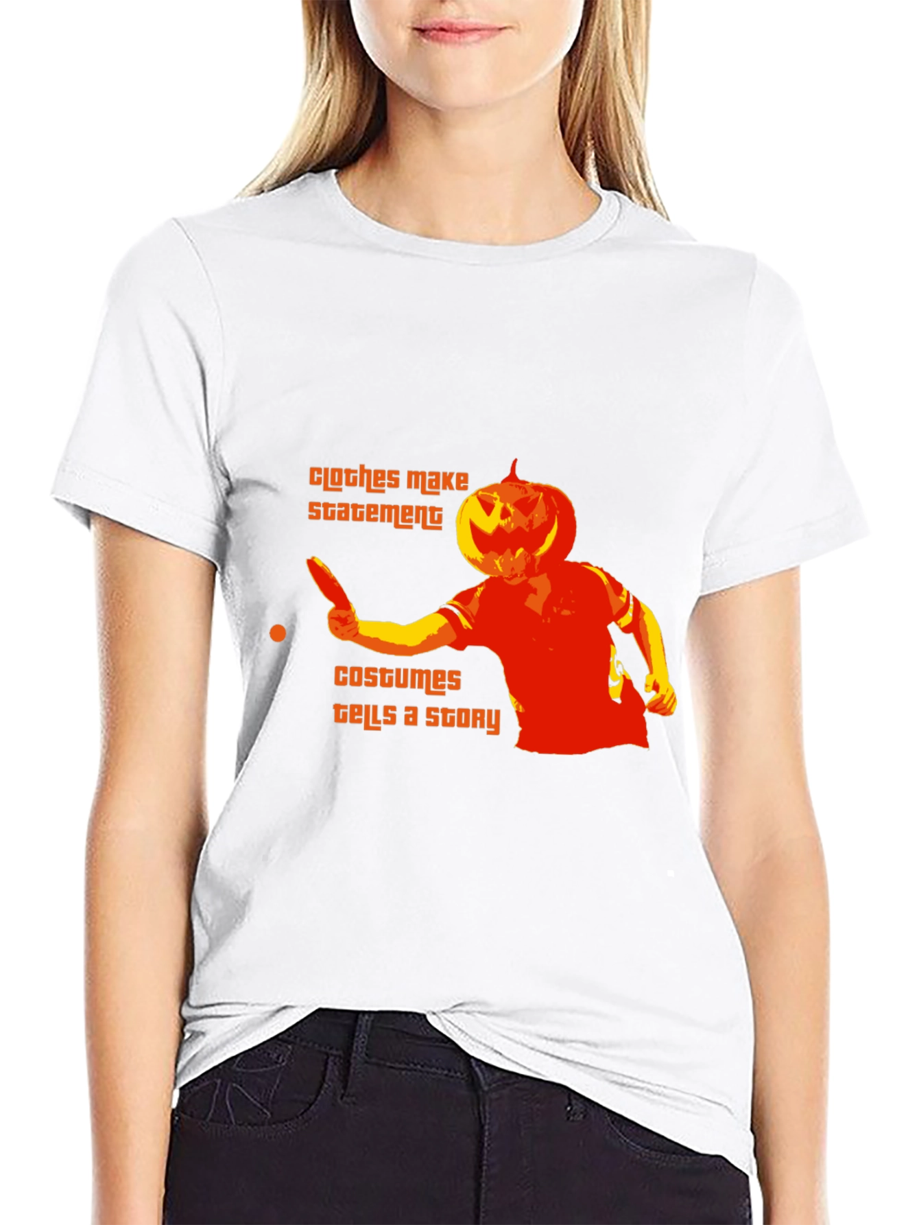 Halloween Pumpkin Head Ping Pong T-Shirt