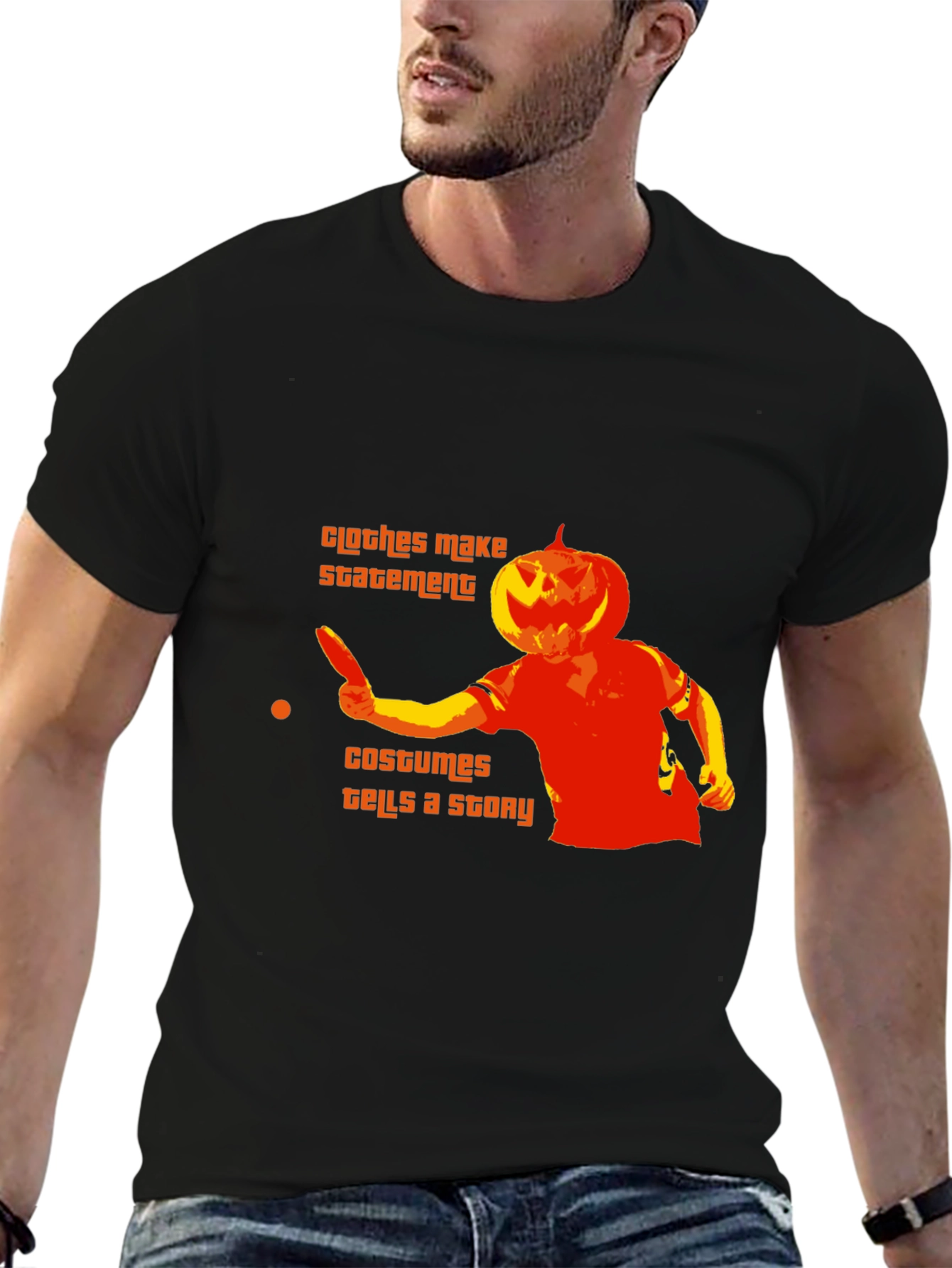 Halloween Pumpkin Head Ping Pong T-Shirt