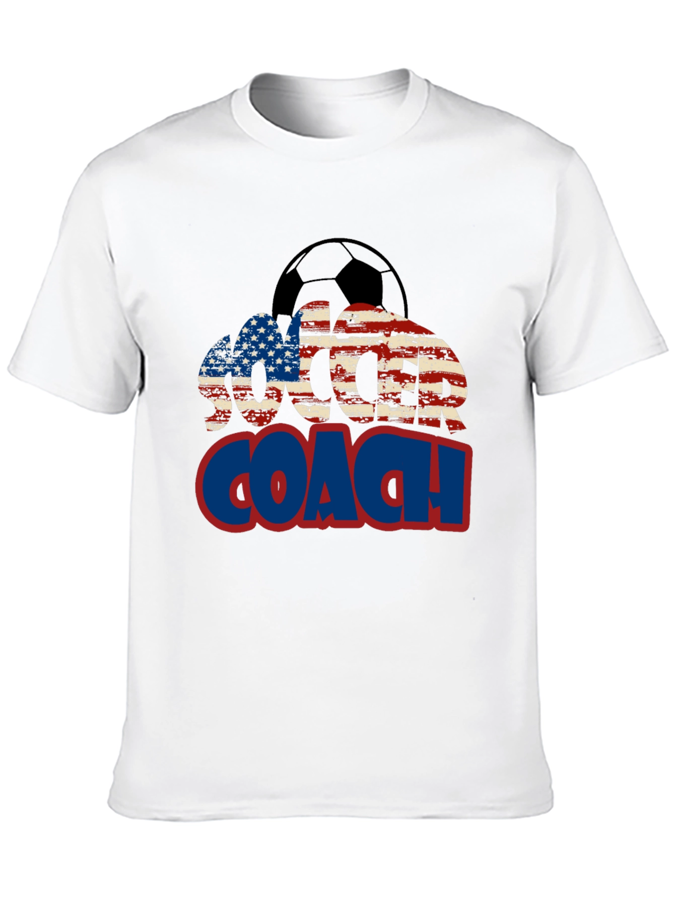 Soccer Coach USA Flag Graphic T-Shirt