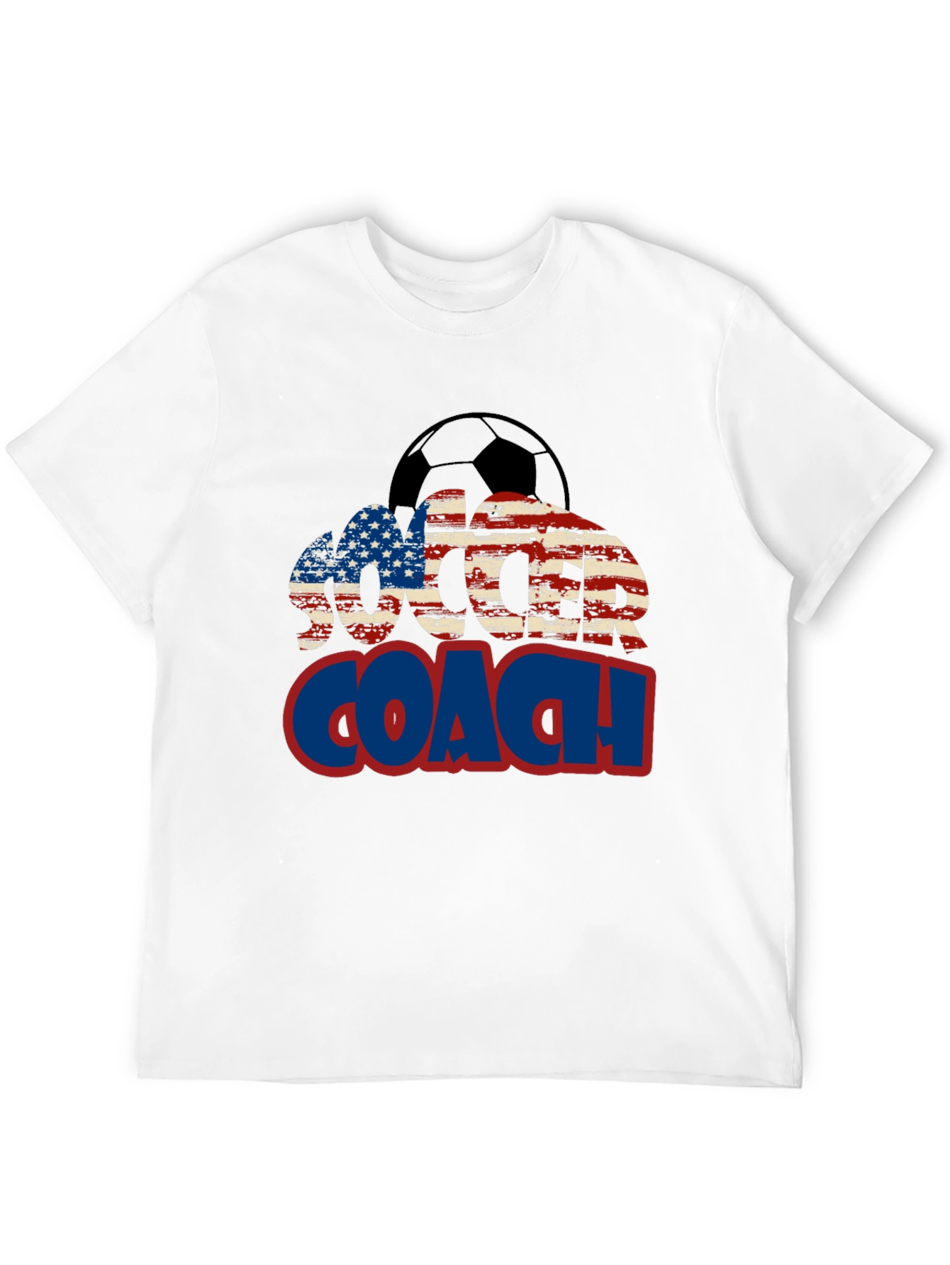 Soccer Coach USA Flag Graphic T-Shirt