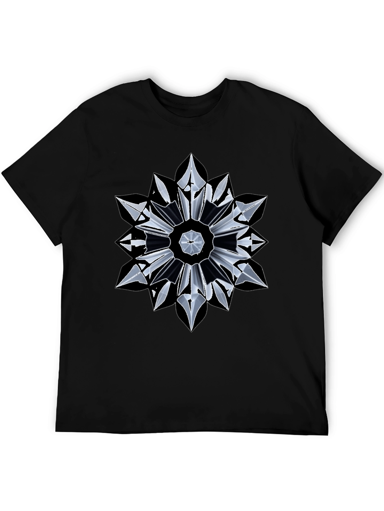 Abstract Geometric Mandala Black T-Shirt