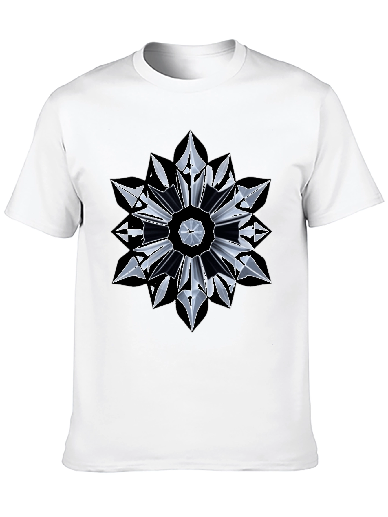 Abstract Geometric Mandala Black T-Shirt