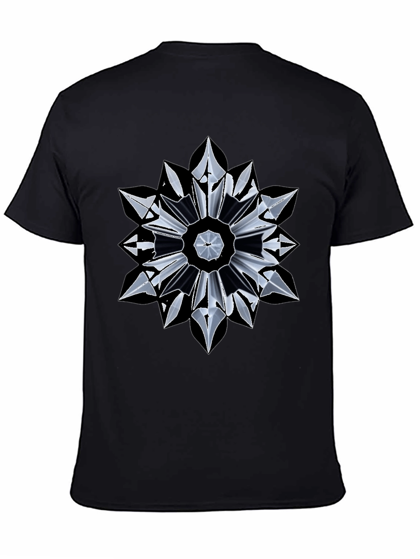 Abstract Geometric Mandala Black T-Shirt