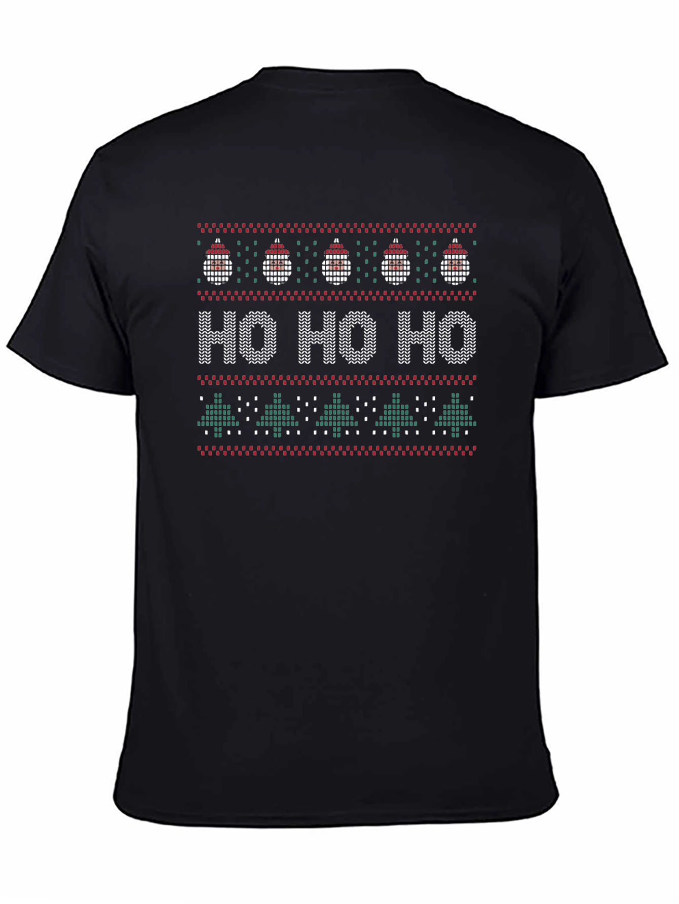 Festive Knit Print Tee - Ho Ho Ho Christmas