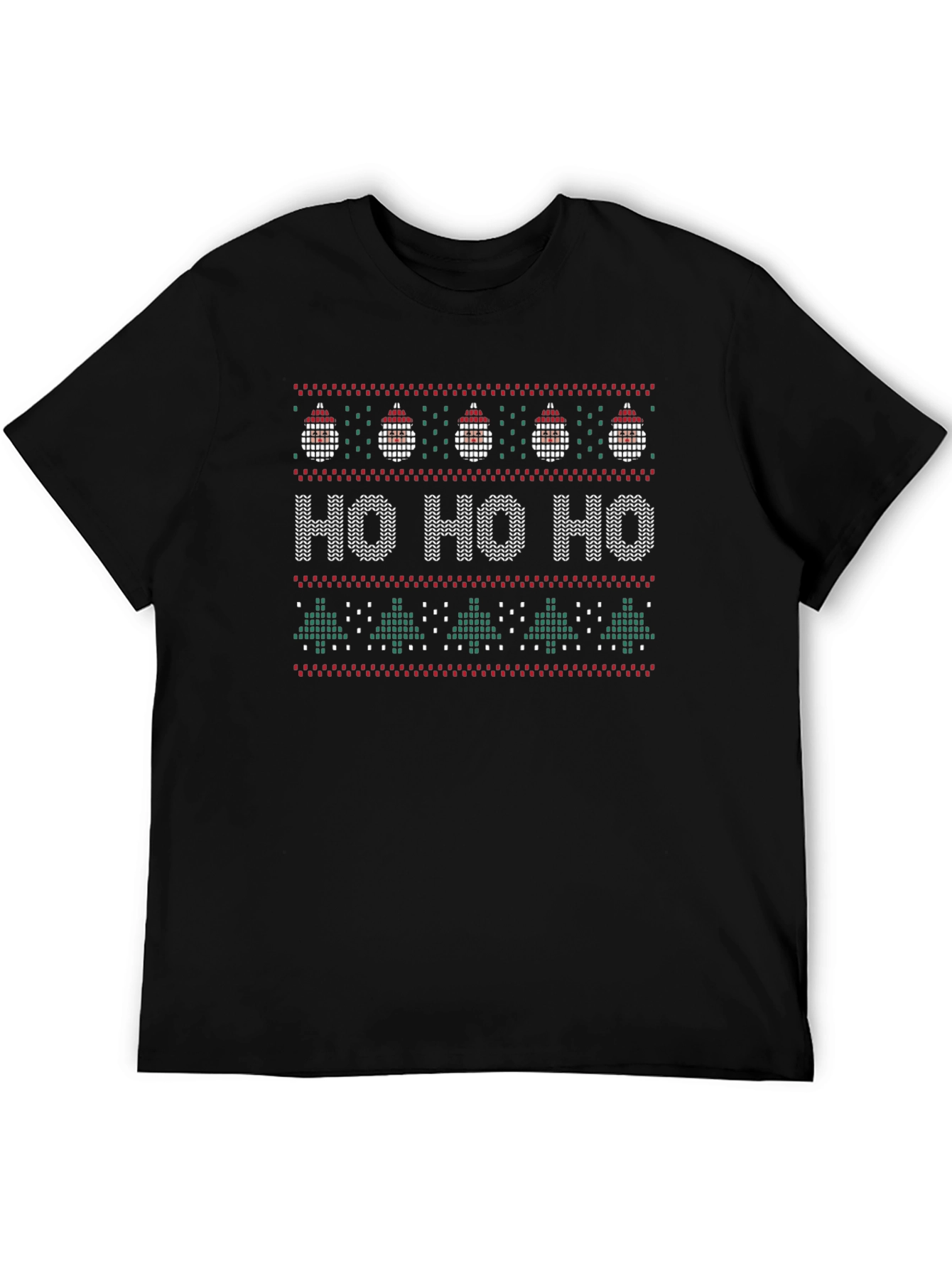 Festive Knit Print Tee - Ho Ho Ho Christmas