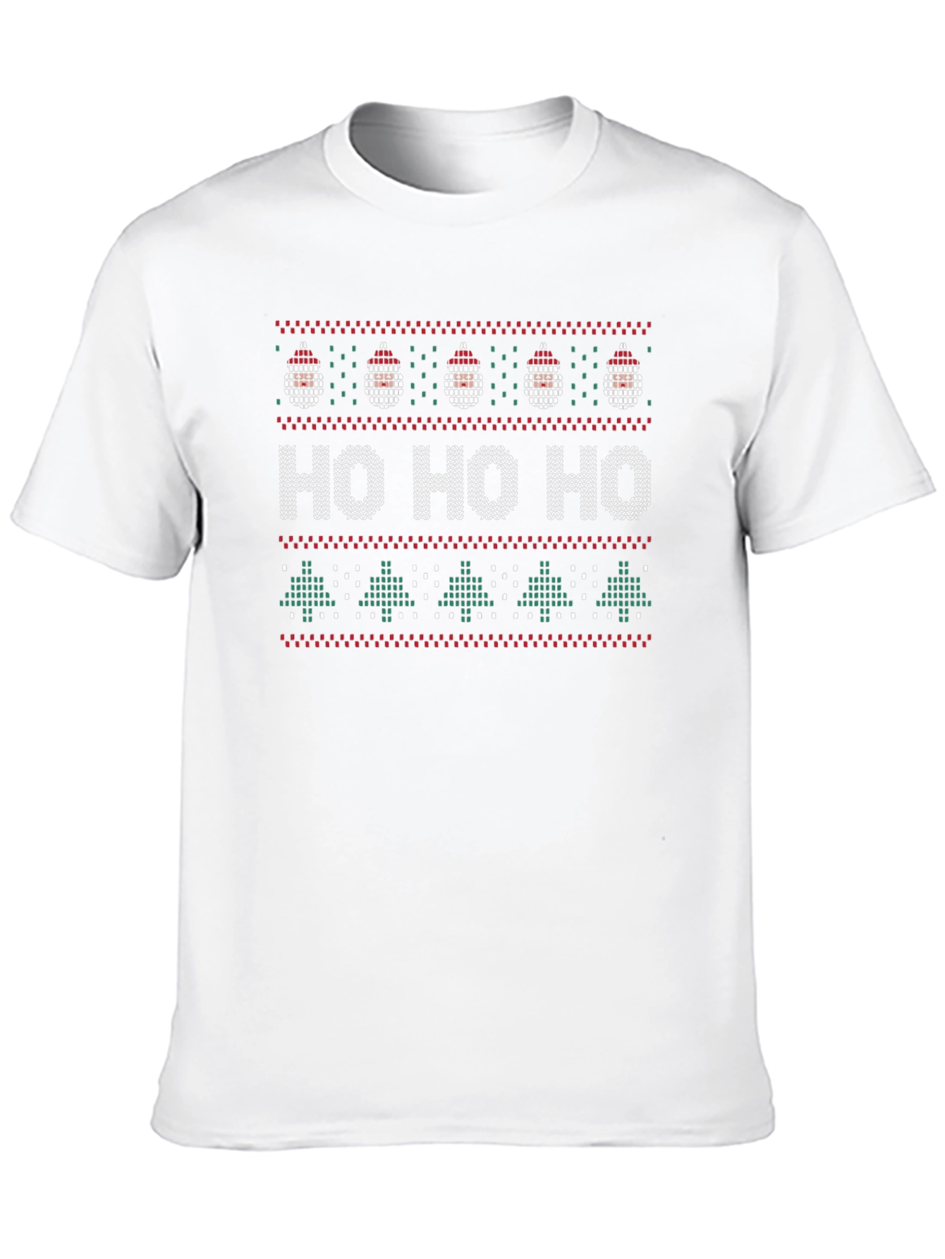 Festive Knit Print Tee - Ho Ho Ho Christmas