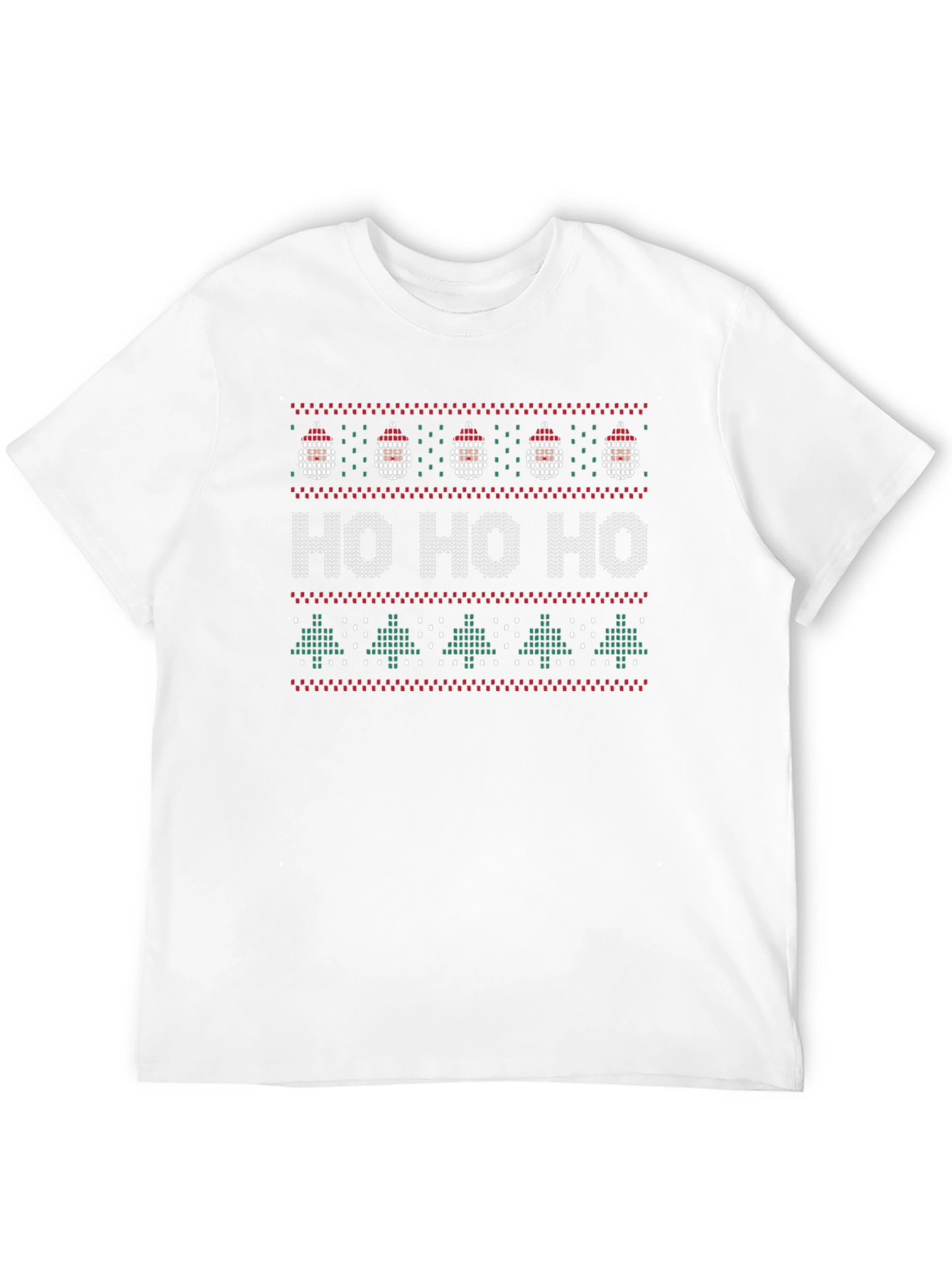 Festive Knit Print Tee - Ho Ho Ho Christmas