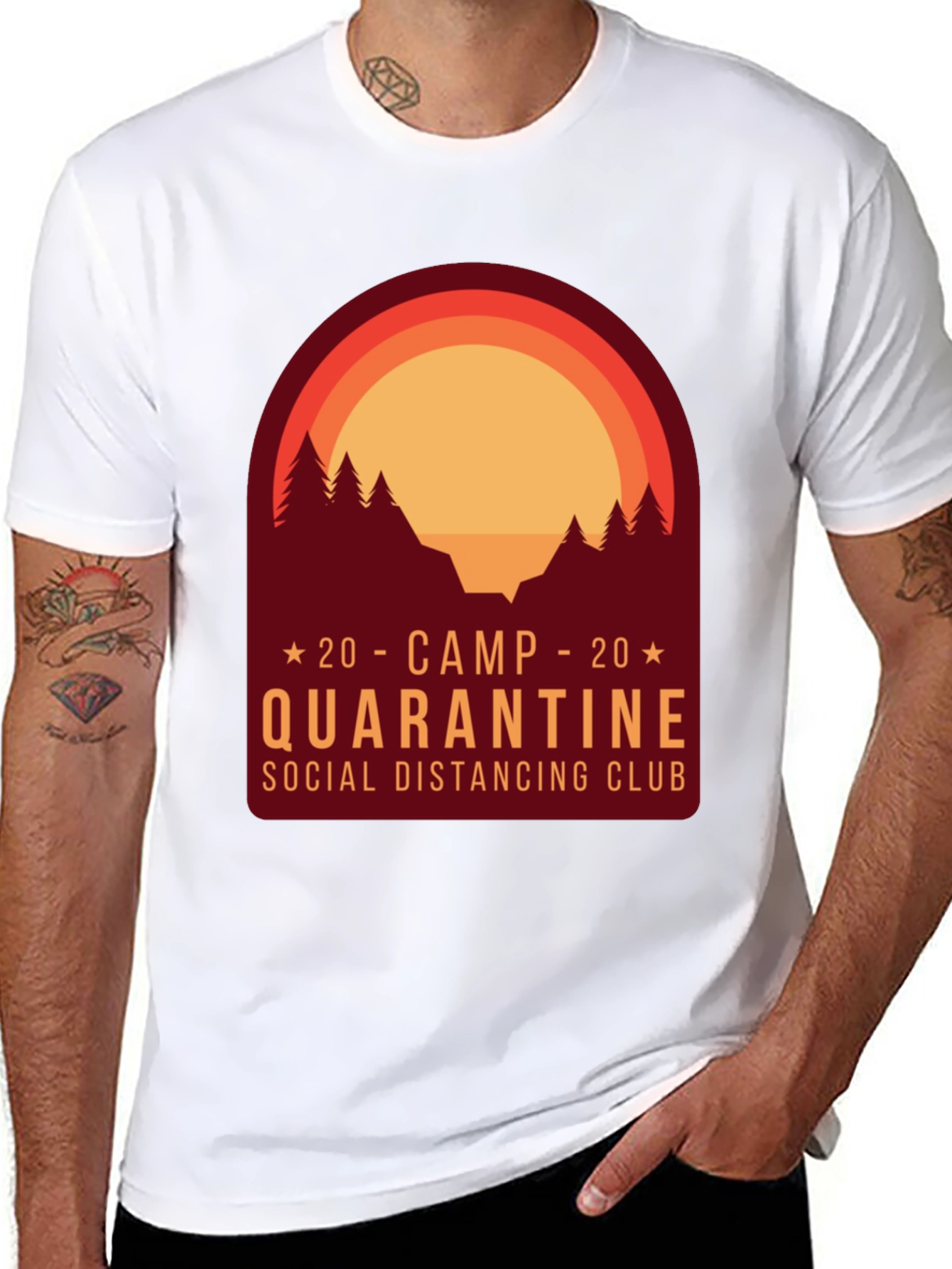 Camp Quarantine Social Distancing Club Graphic Tee