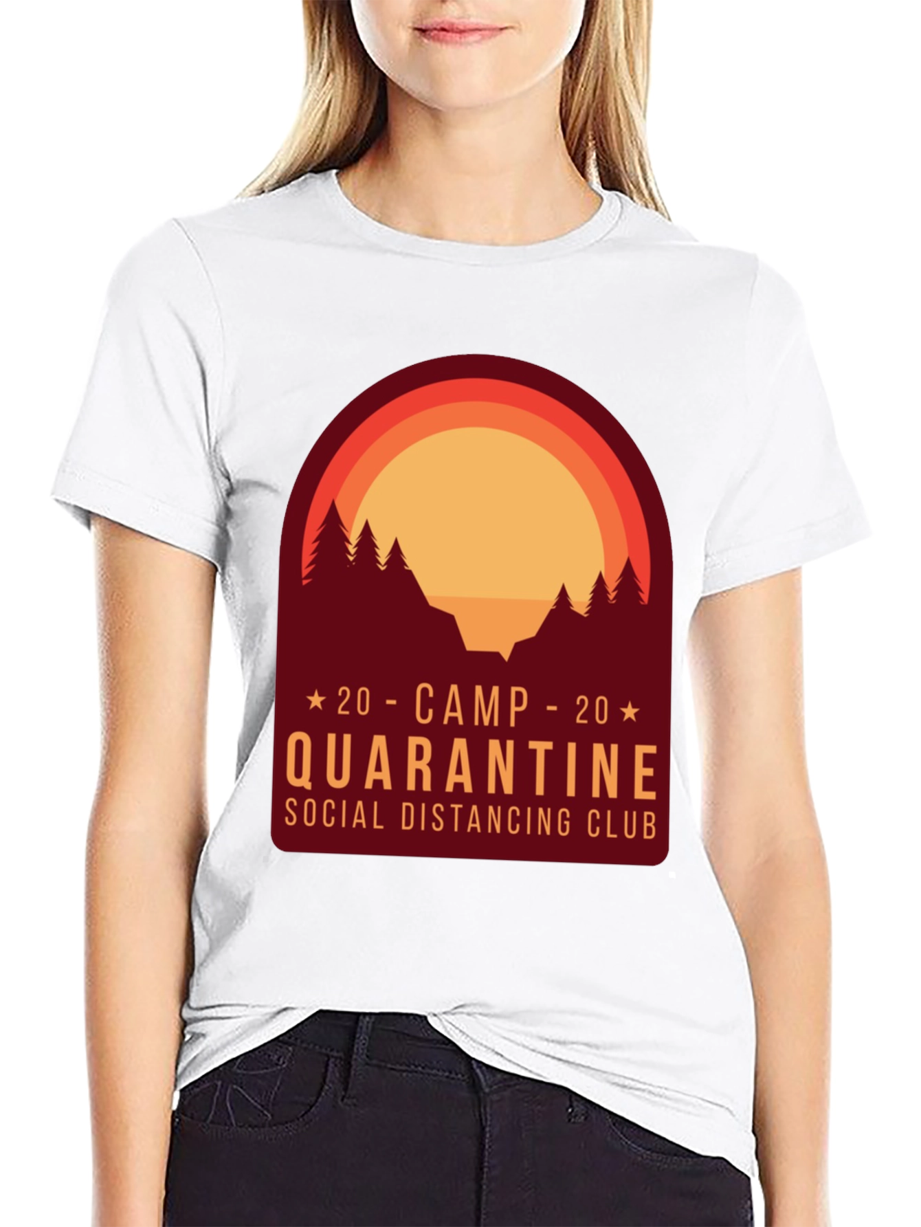 Camp Quarantine Social Distancing Club Graphic Tee