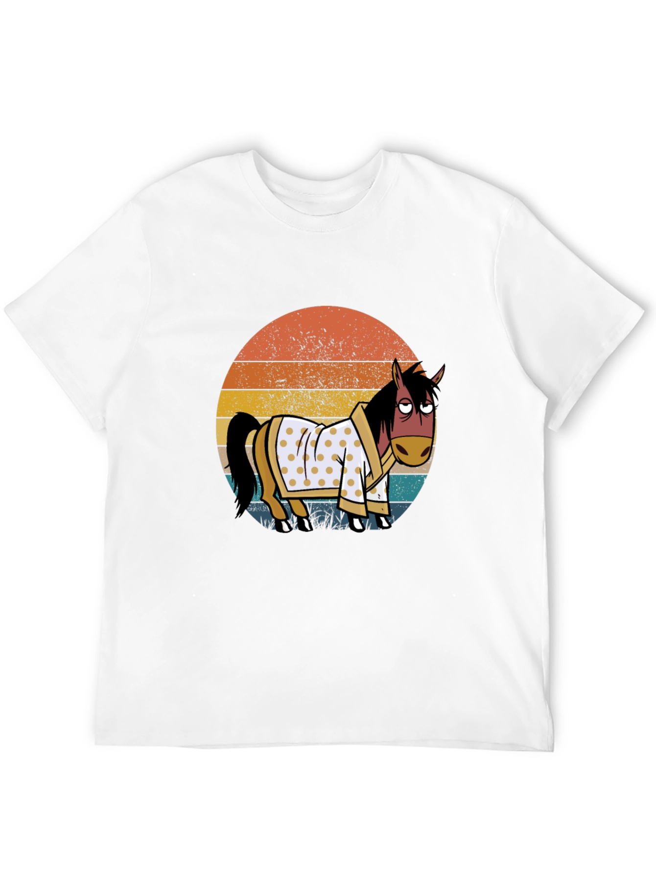Retro Horse in Robe Graphic T-Shirt