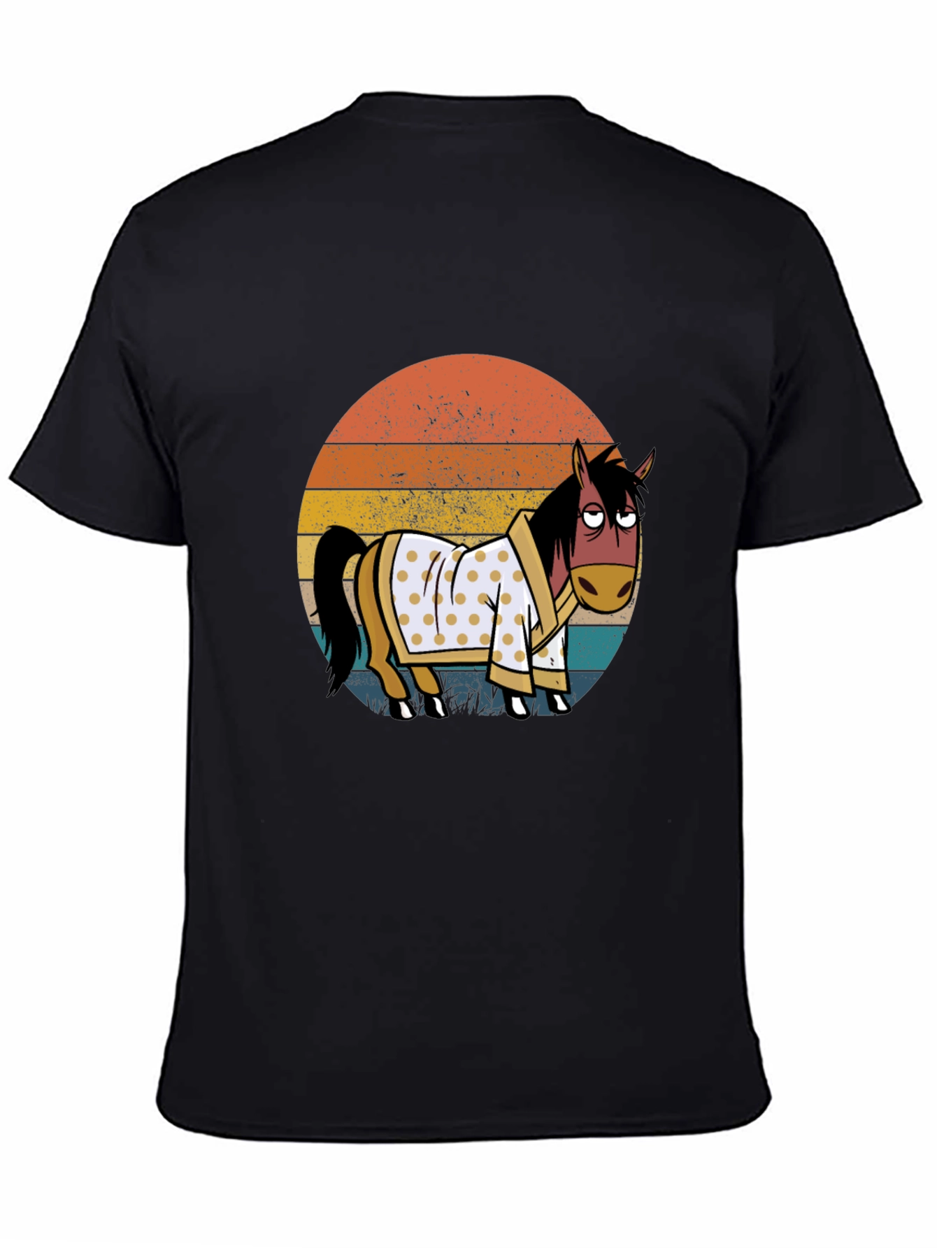 Retro Horse in Robe Graphic T-Shirt