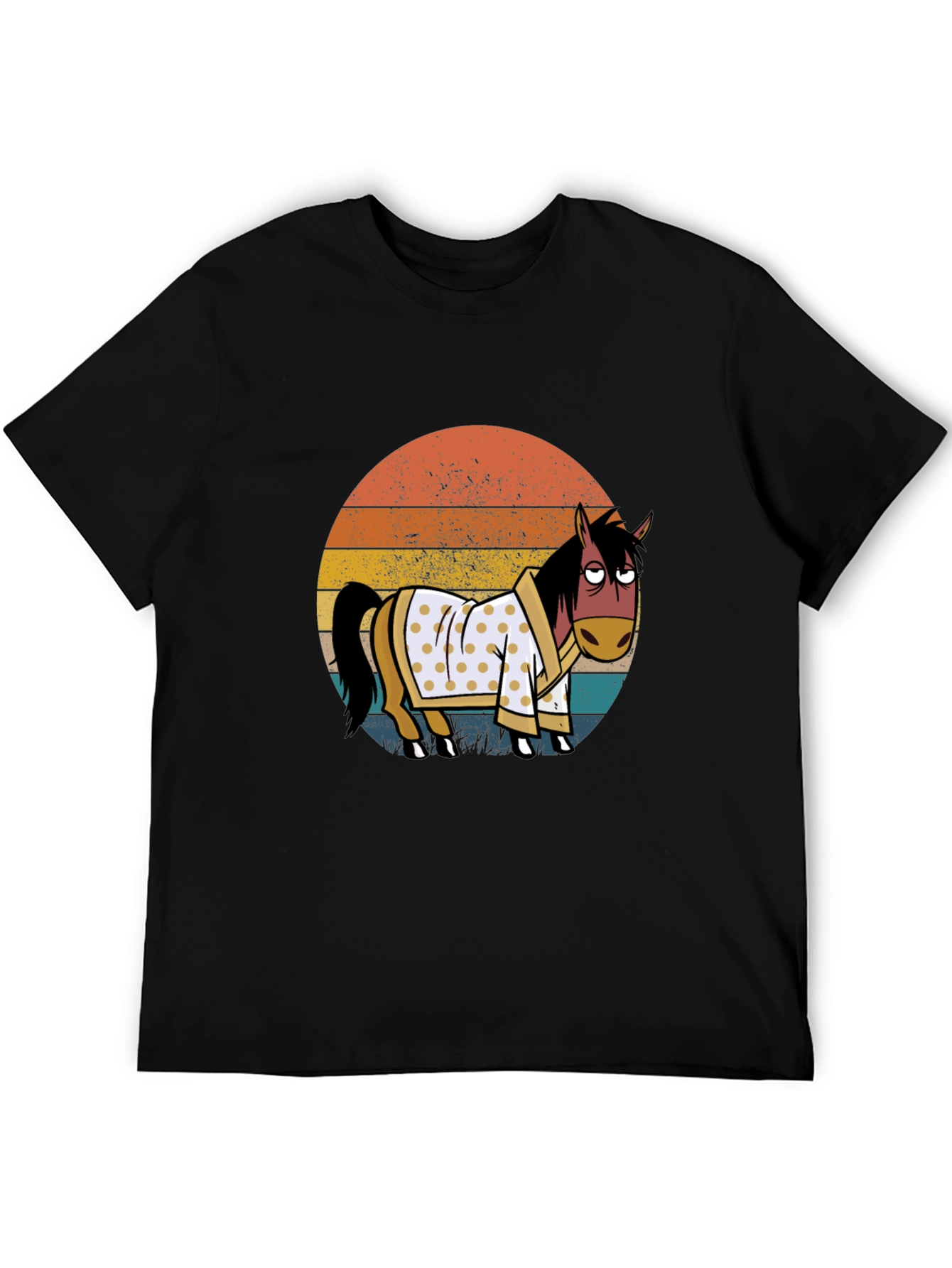 Retro Horse in Robe Graphic T-Shirt