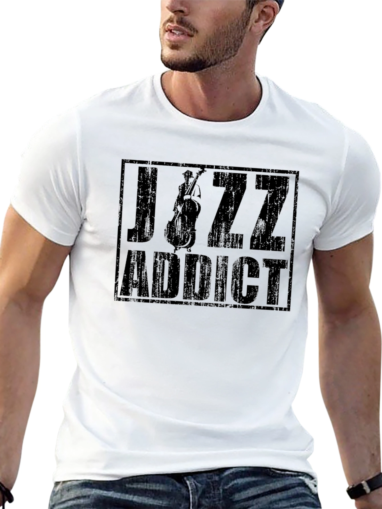 Jazz Addict Black Graphic T-Shirt