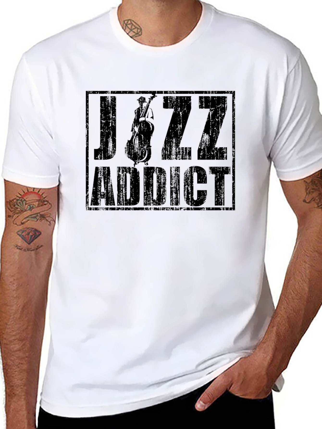 Jazz Addict Black Graphic T-Shirt