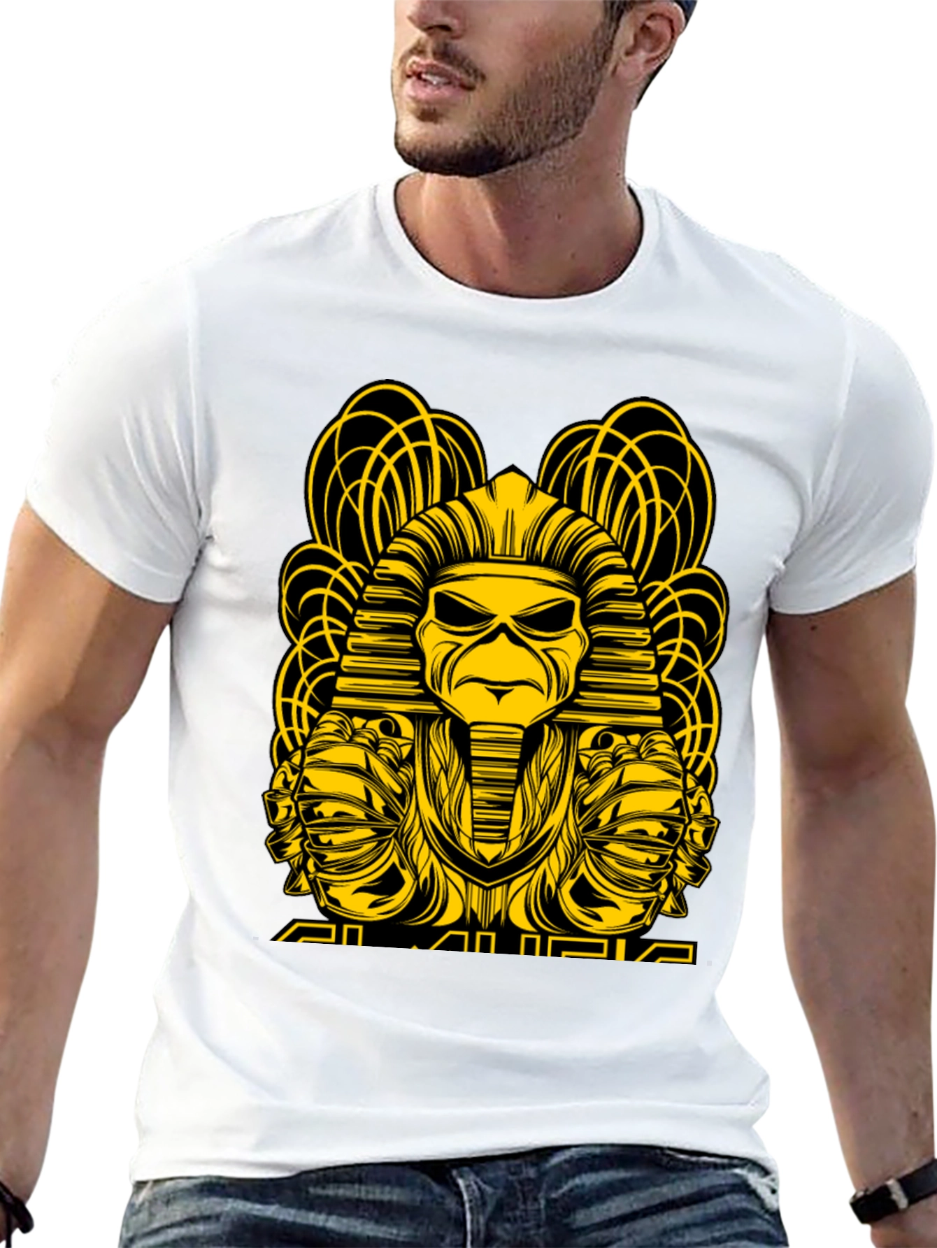 Iron Maiden T-Shirt: Pharaoh Eddie Design - Black