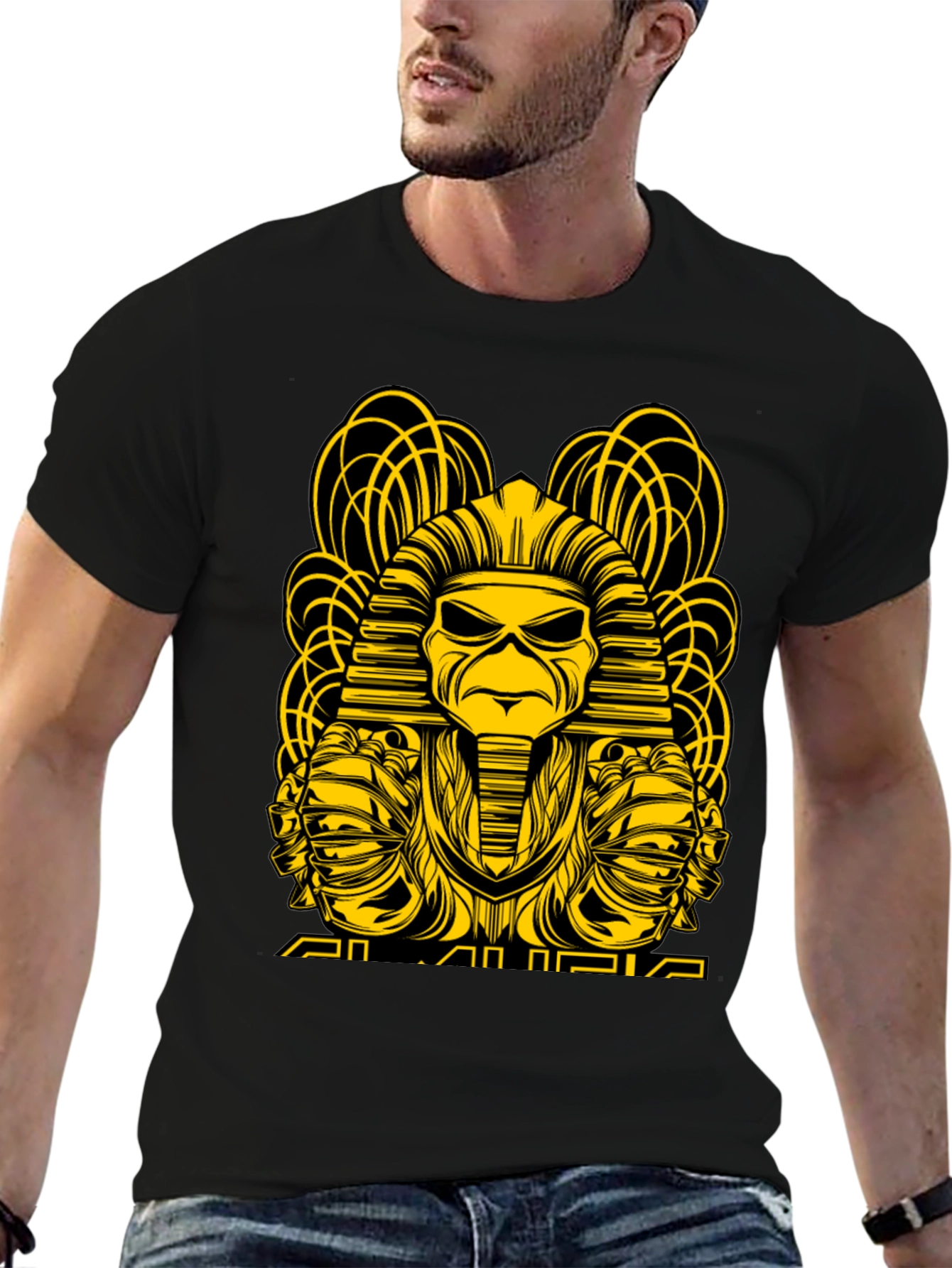 Iron Maiden T-Shirt: Pharaoh Eddie Design - Black