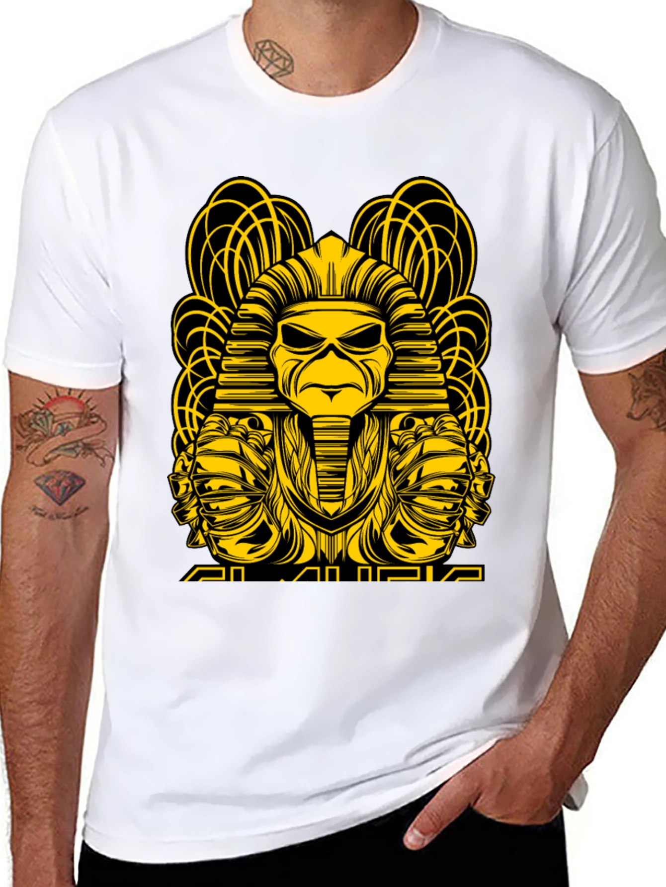 Iron Maiden T-Shirt: Pharaoh Eddie Design - Black