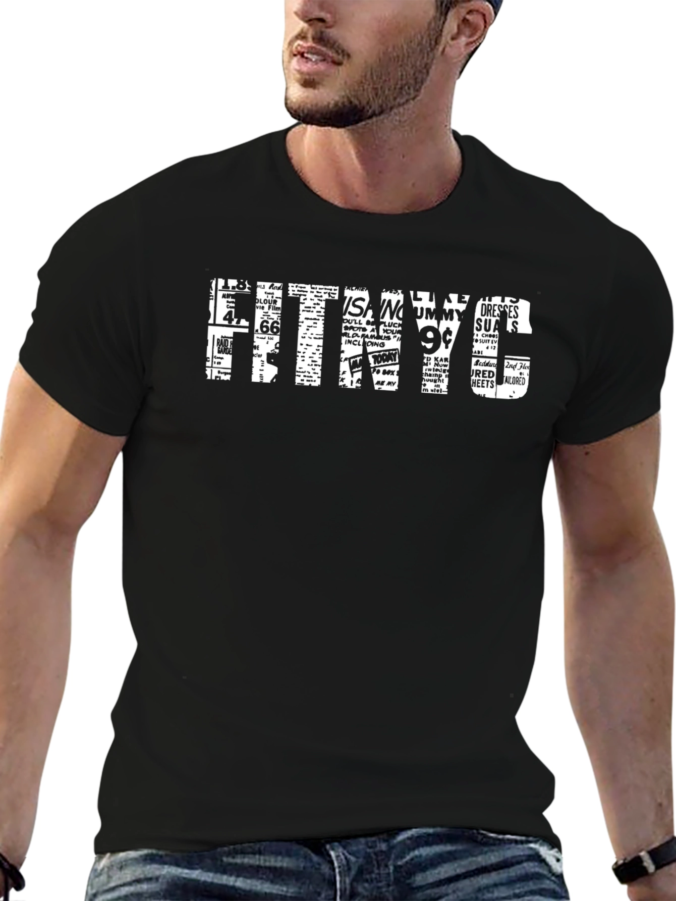 Retro Newspaper Print Graphic Tee