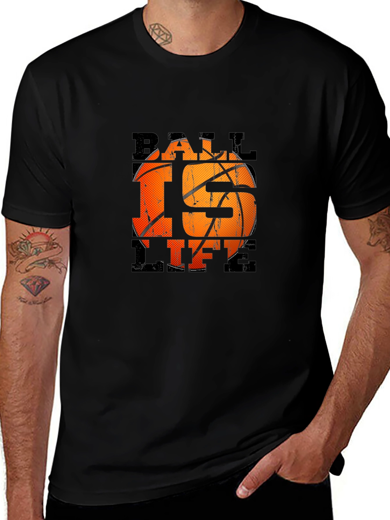 Ball is Life Black Graphic T-Shirt