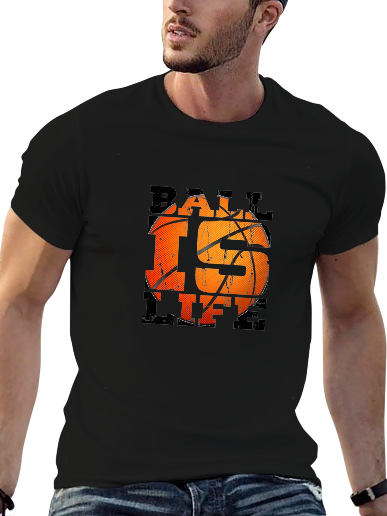 Ball is Life Black Graphic T-Shirt