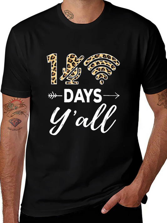 100 Days Yall Leopard Print T-Shirt