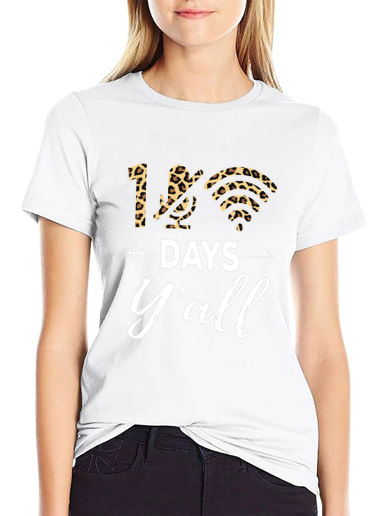 100 Days Yall Leopard Print T-Shirt