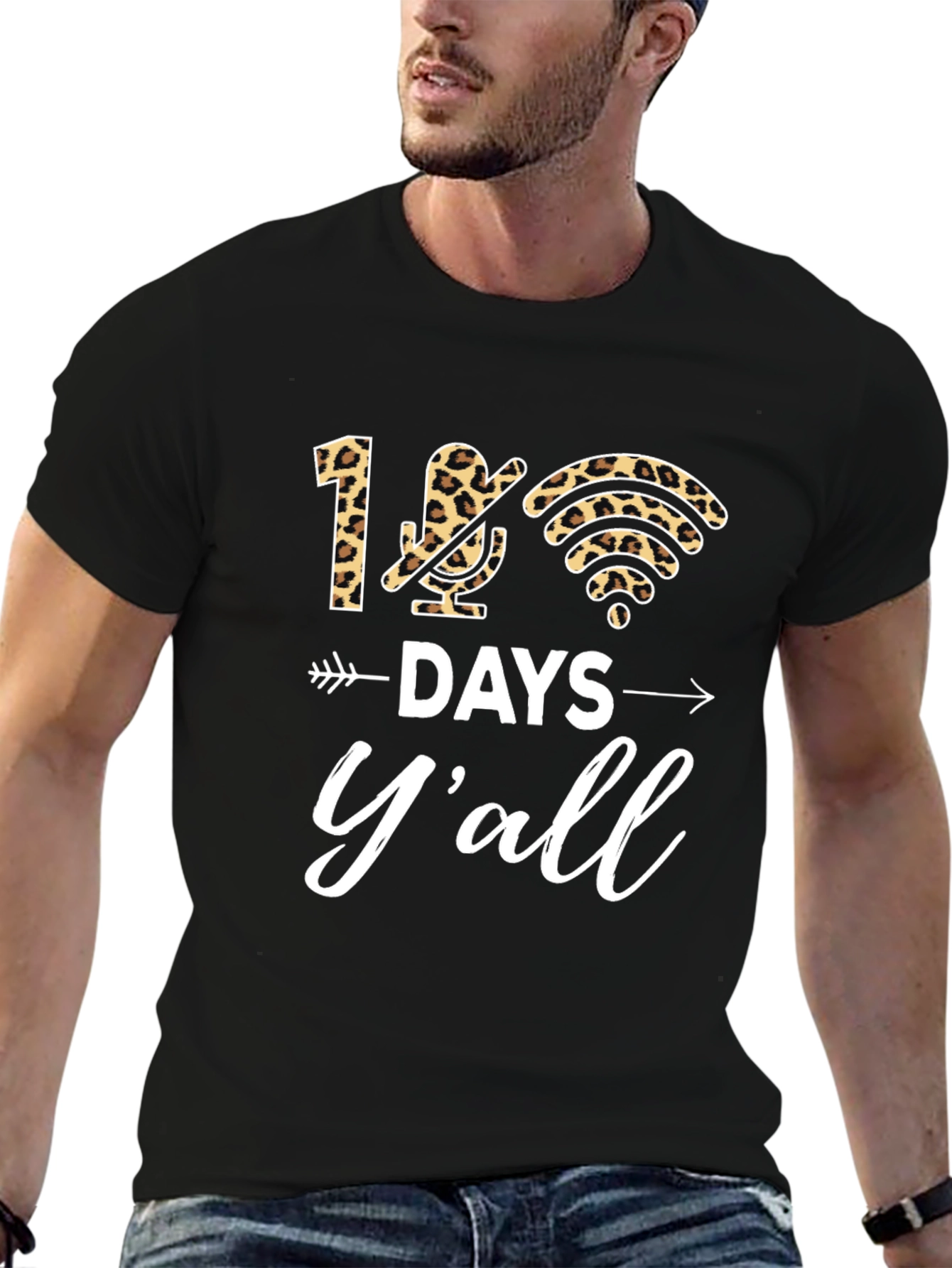 100 Days Yall Leopard Print T-Shirt