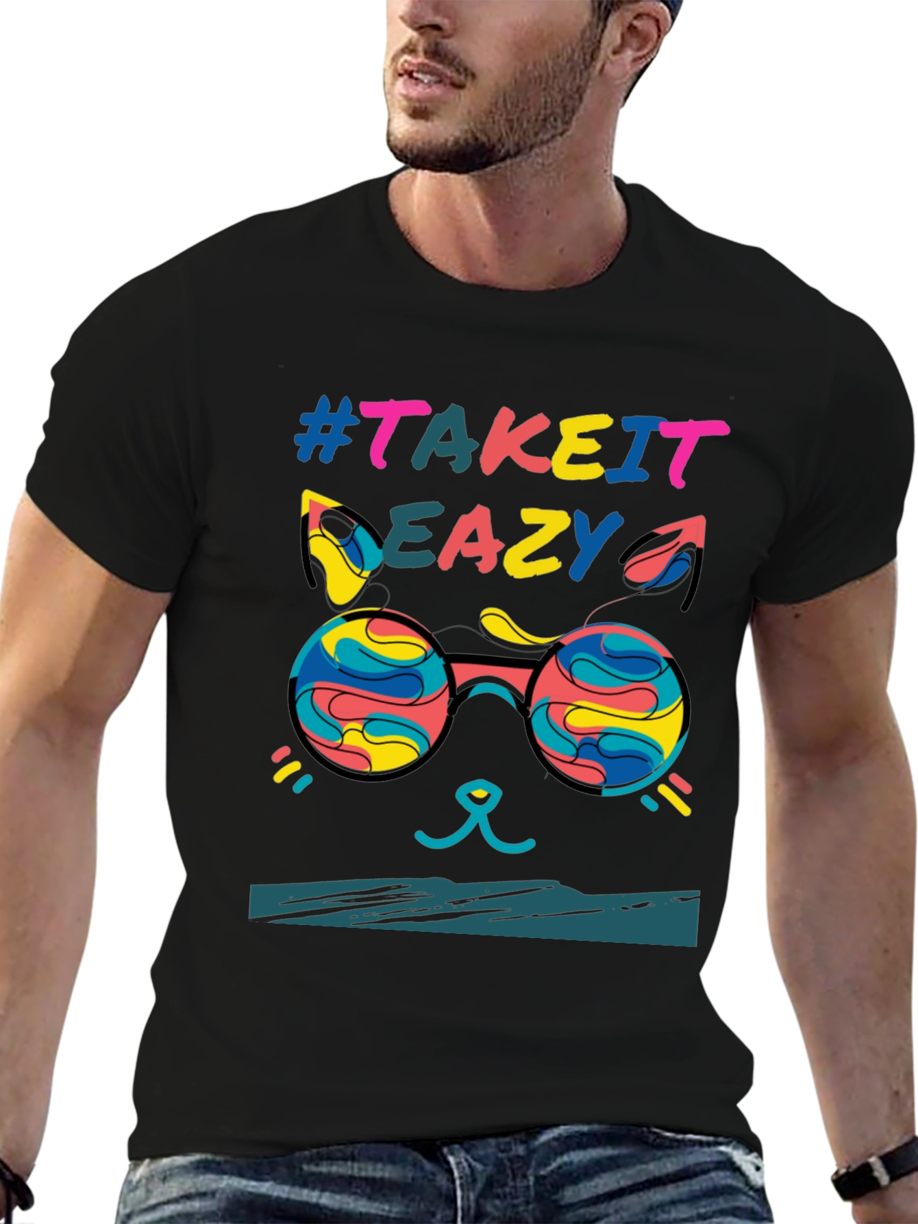 Take it Eazy Cat T-Shirt - Relaxed Fit