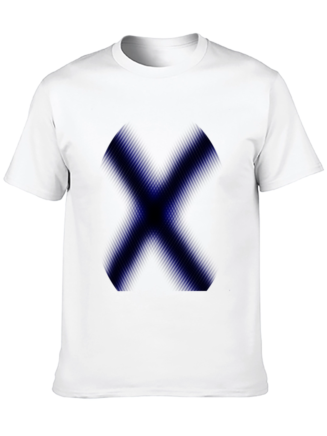 Mens Black T-Shirt with Blue X Graphic