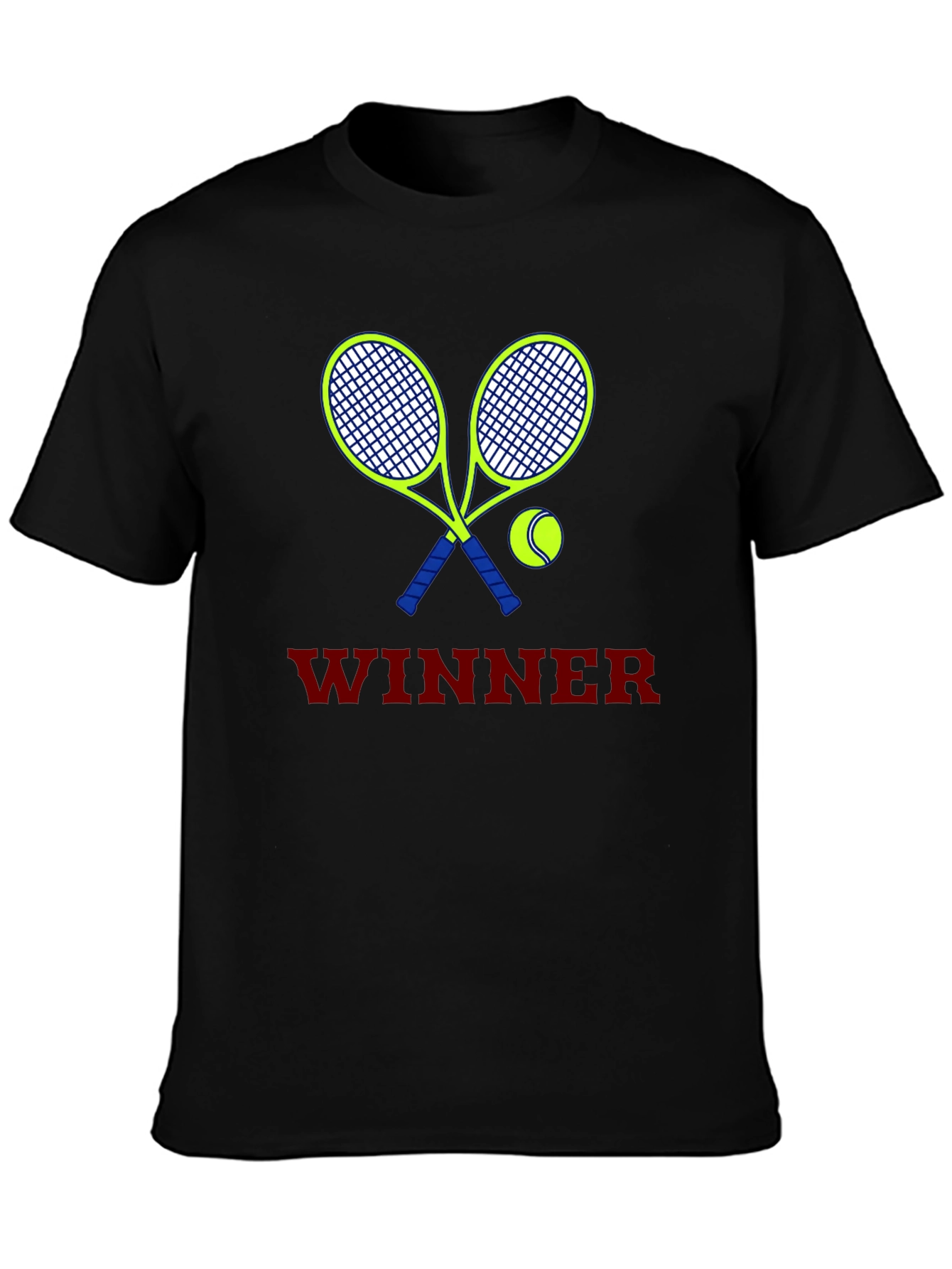 Tennis Winner Graphic Tee - Black Unisex T-Shirt