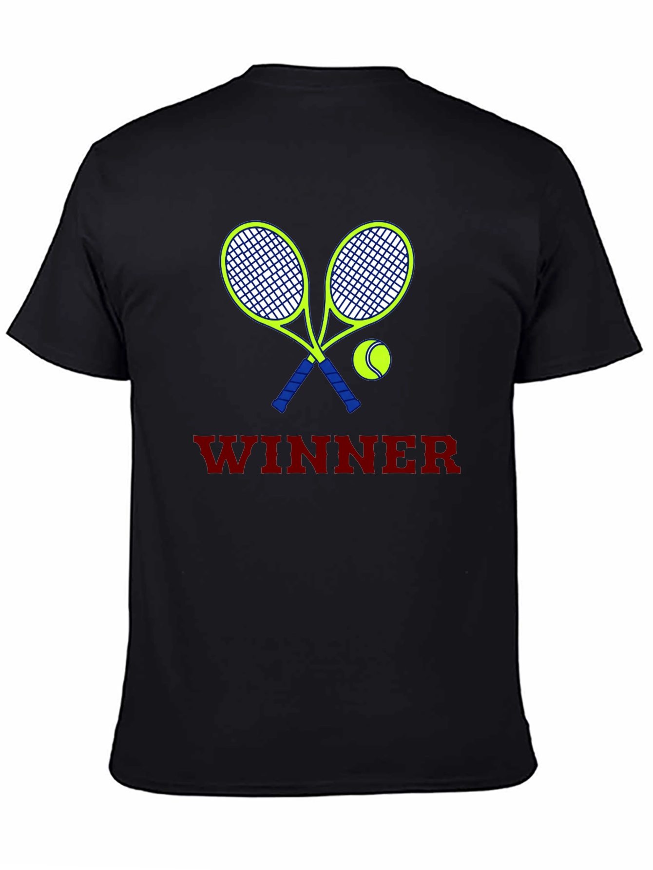 Tennis Winner Graphic Tee - Black Unisex T-Shirt