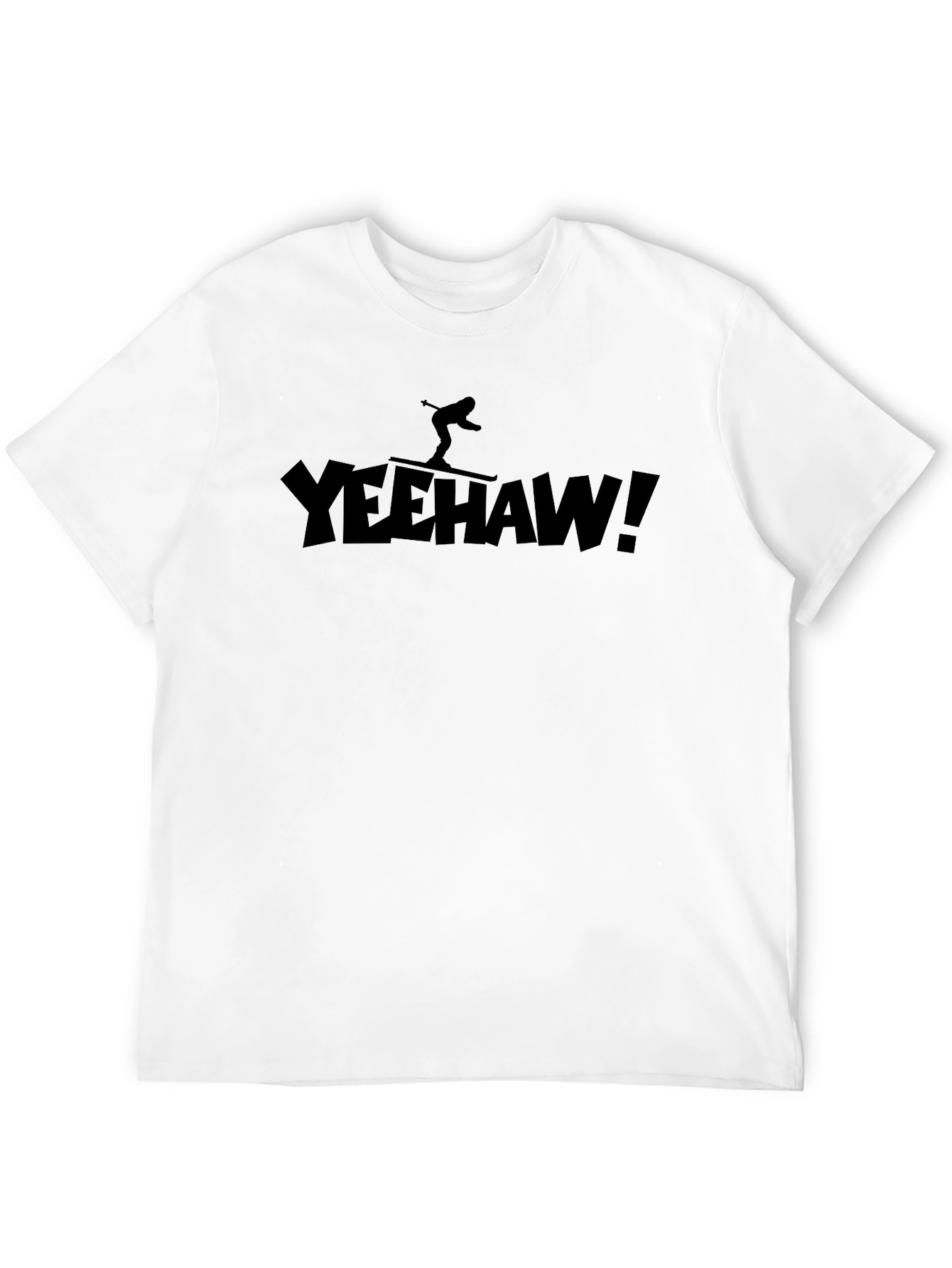 Yeehaw Skier Black T-Shirt