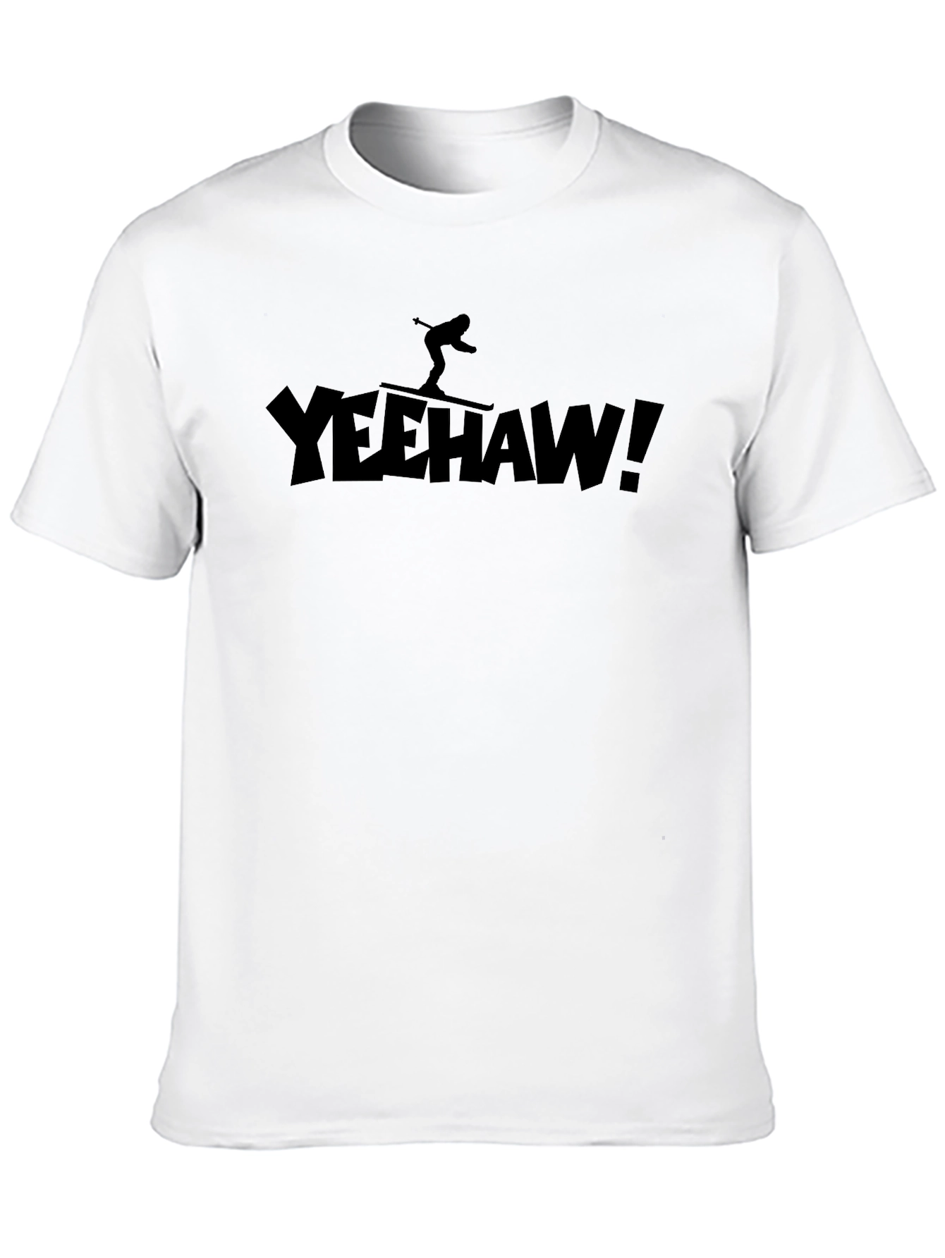 Yeehaw Skier Black T-Shirt