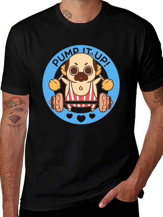 Pug Pump It Up! Black T-Shirt
