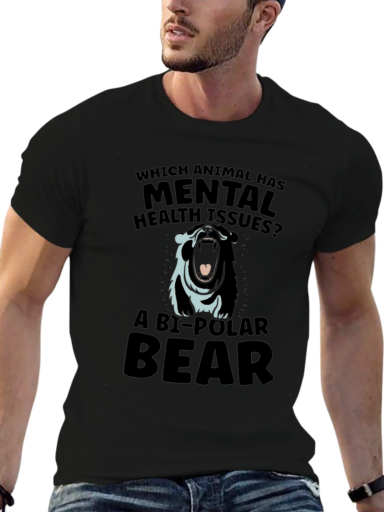 Bi-Polar Bear Graphic T-Shirt - Mental Health Humor
