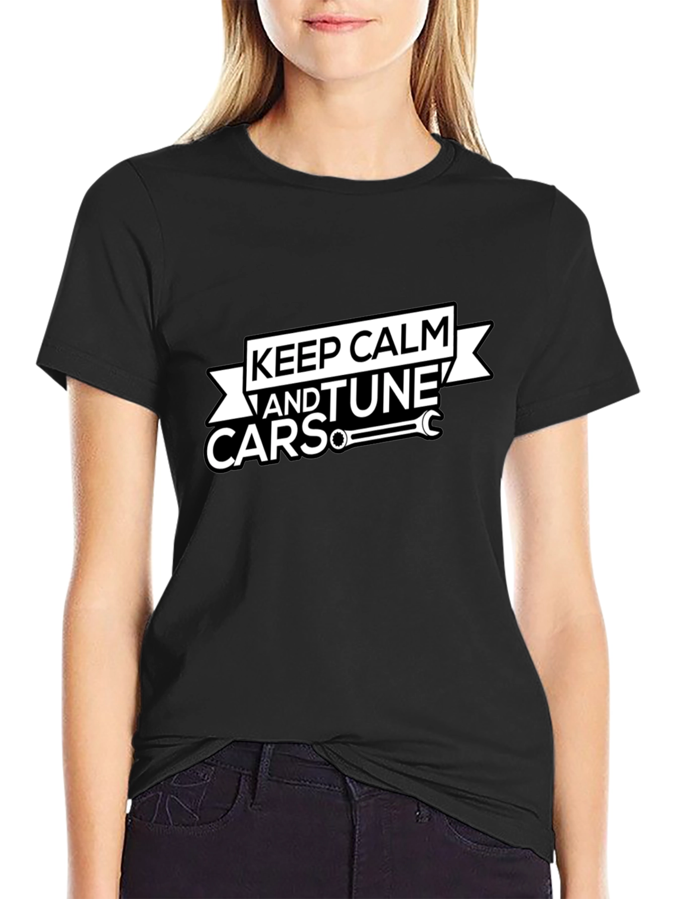 Keep Calm and Tune Cars Black T-Shirt